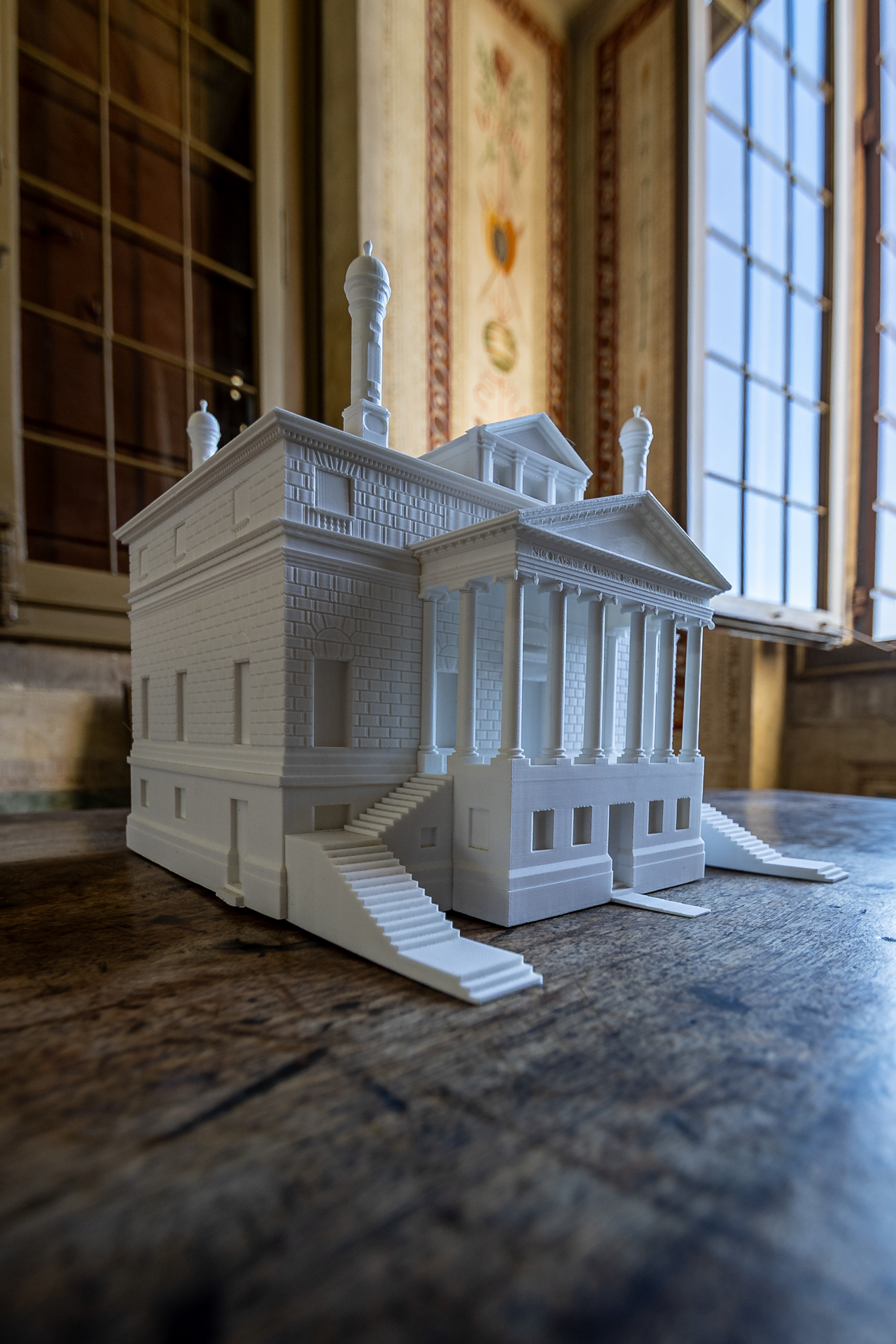 3D printed model of (and displayed inside) Villa Foscari 'La Malcontenta' (Palladio, 1555) 