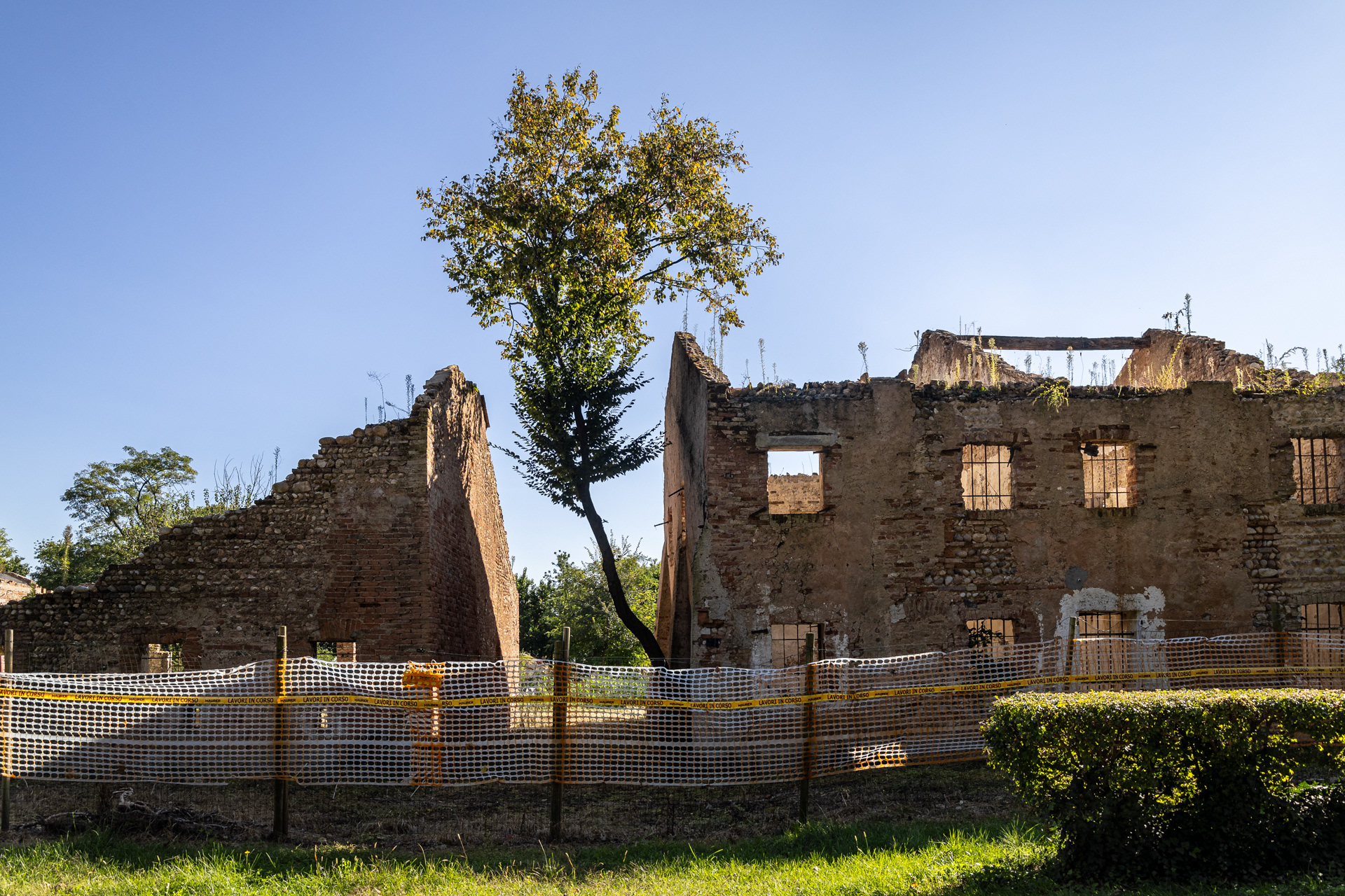Service and workers' buildings located opposite Villa Emo are being restored