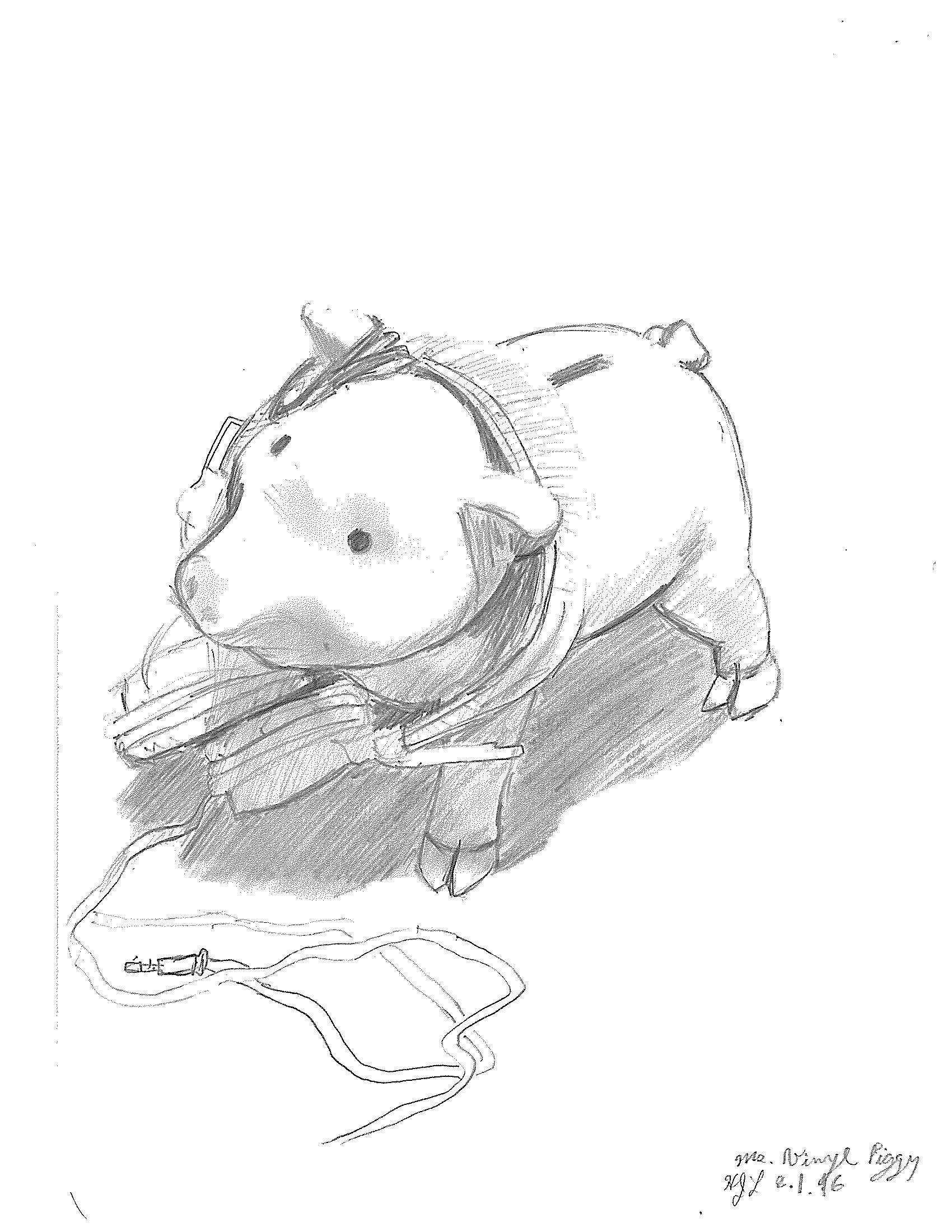 Rubber piggy bank  with headphone