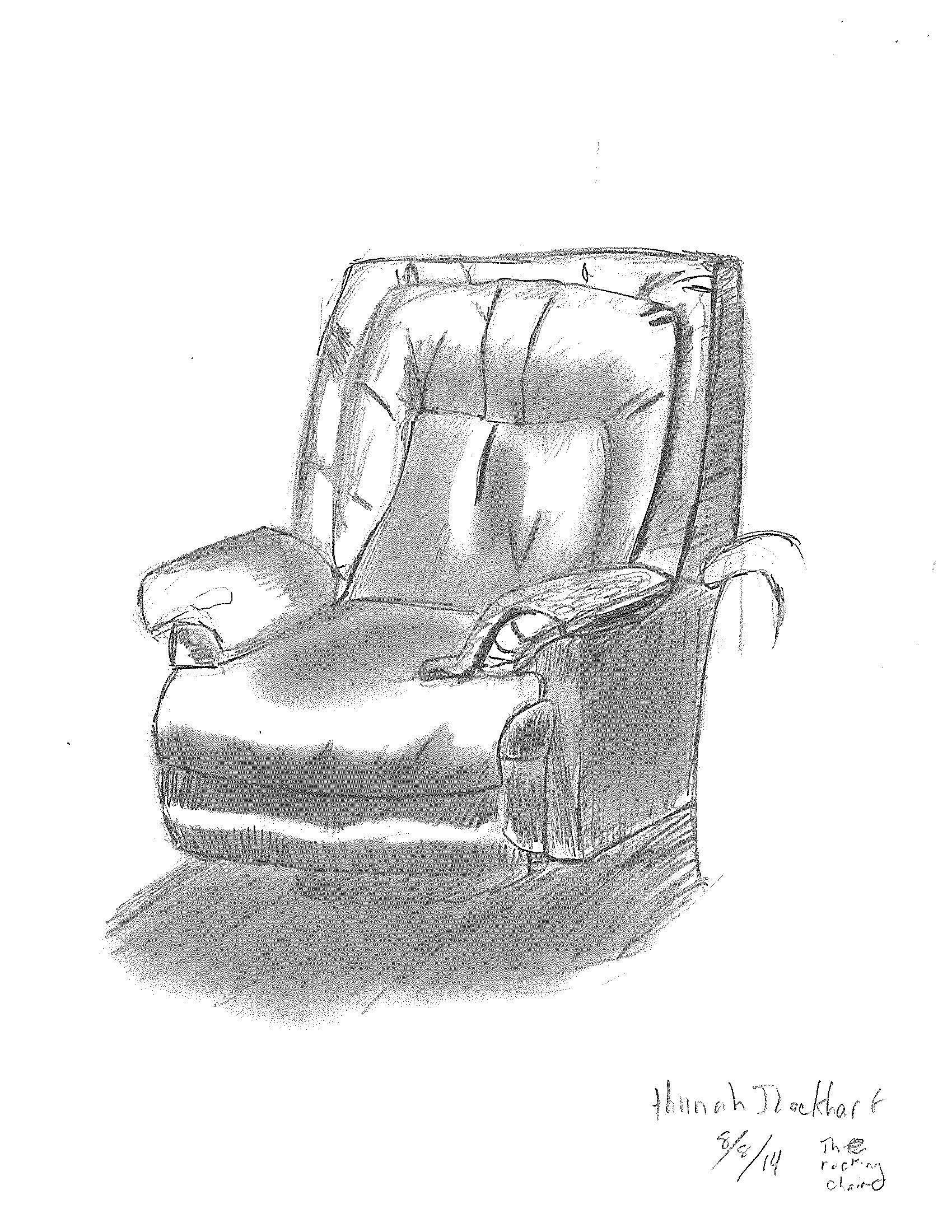 Leather rocking chair