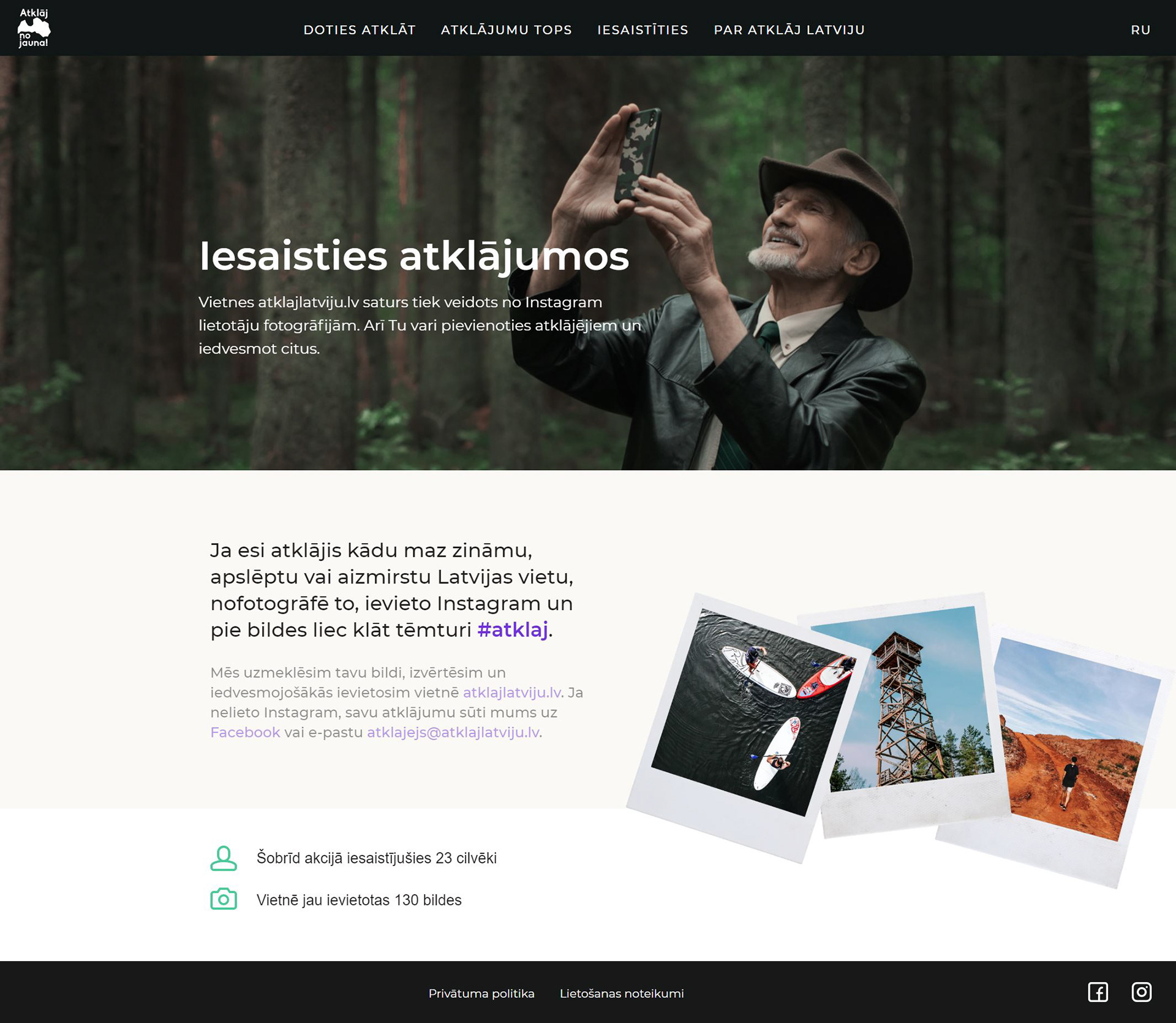atklajlatviju.lv website photos