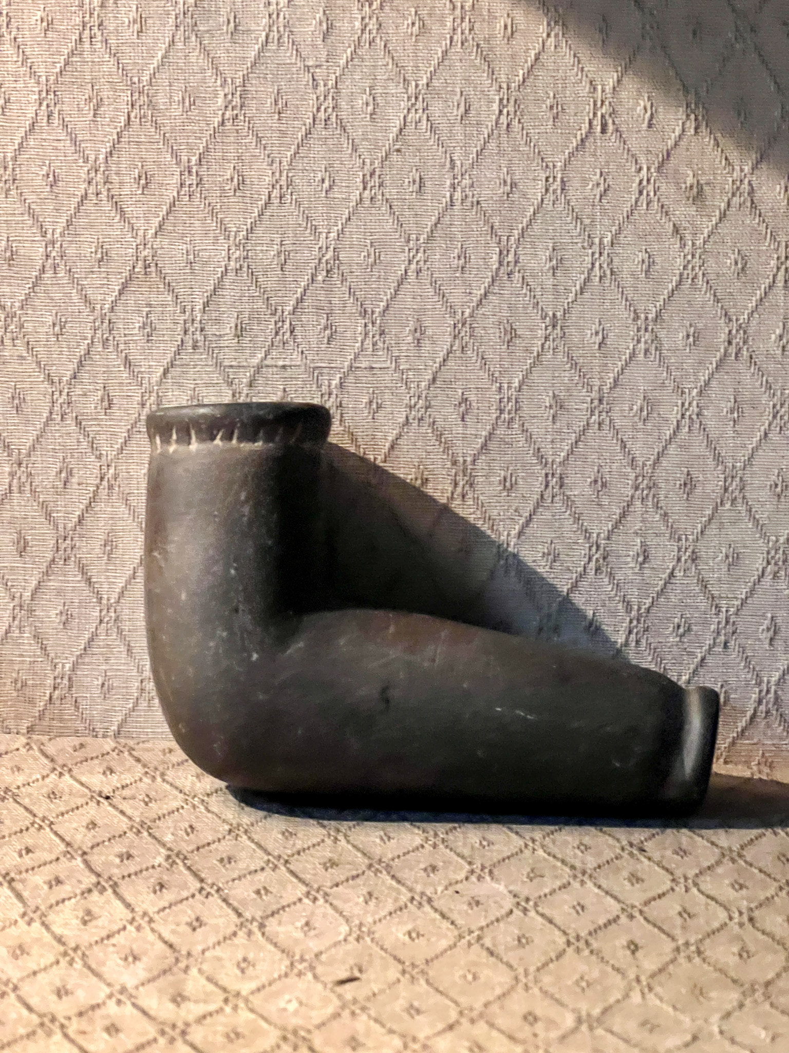 Head piece of peace pipe, made of stone