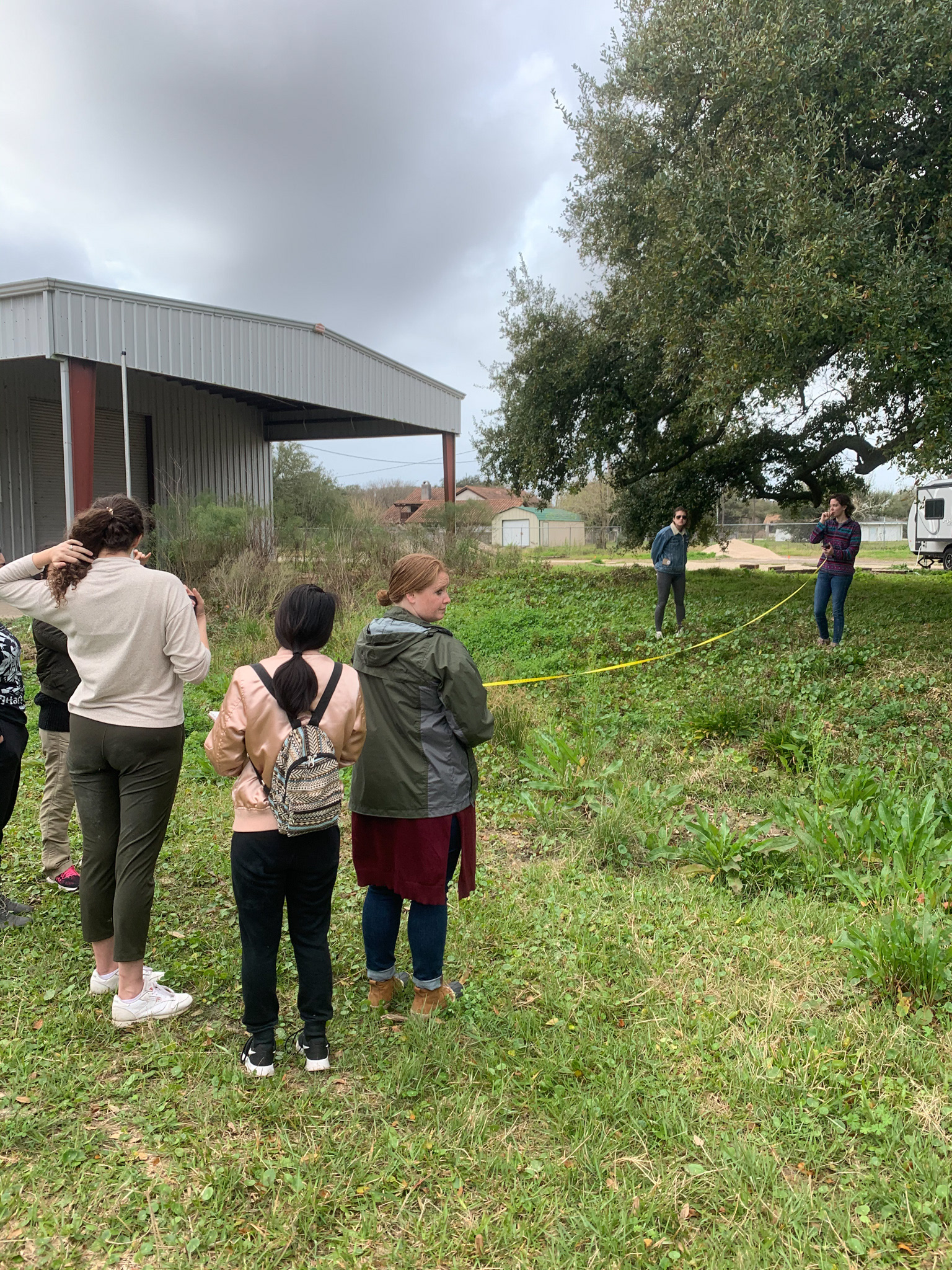 Measuring elevations on site.