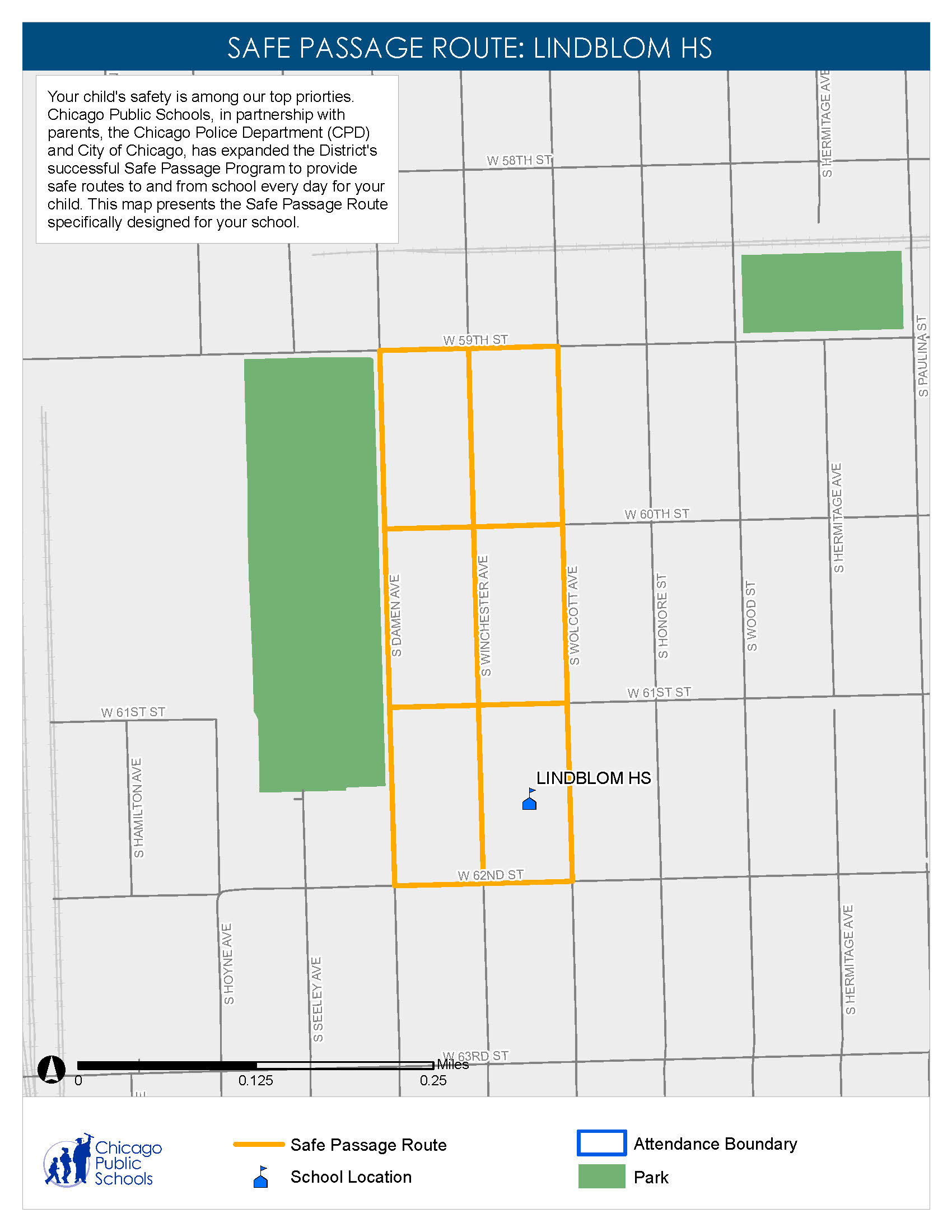 Example of existing safe passage program for chosen site from Chicago Public Schools.