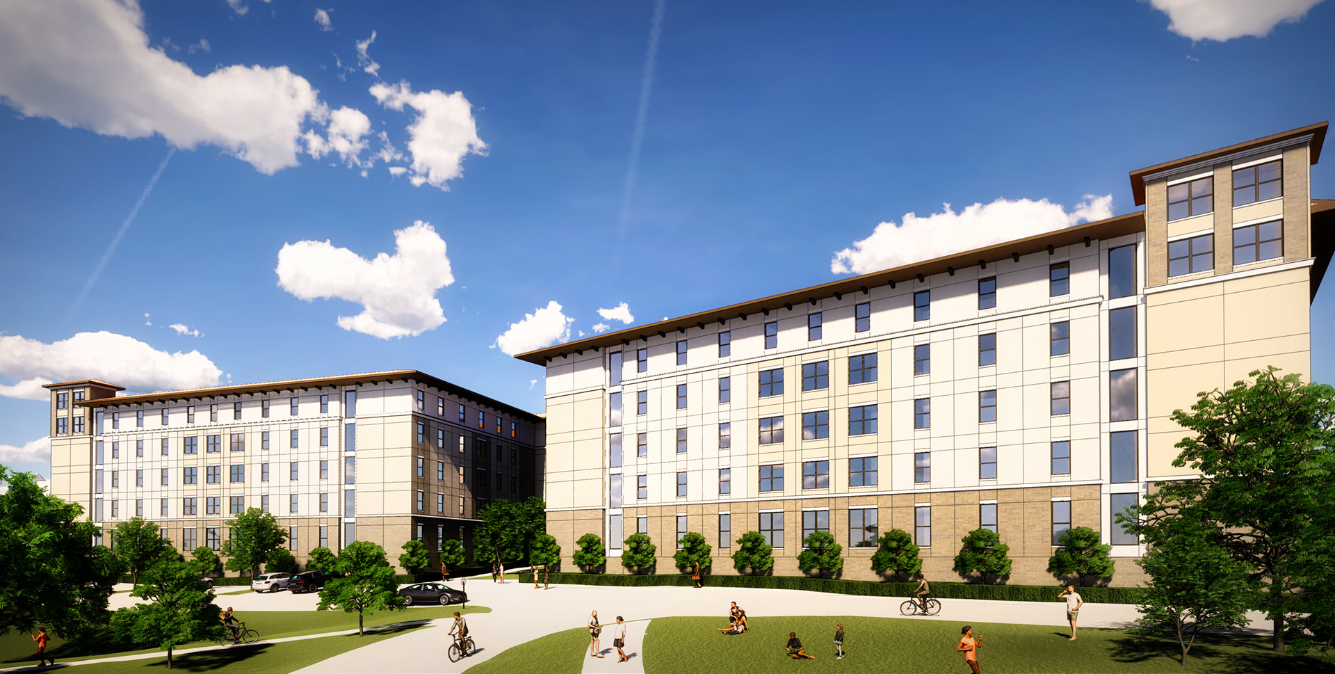 Site 1, Option 1 - Final Rendering of Back Entrance after developing facade studies.
