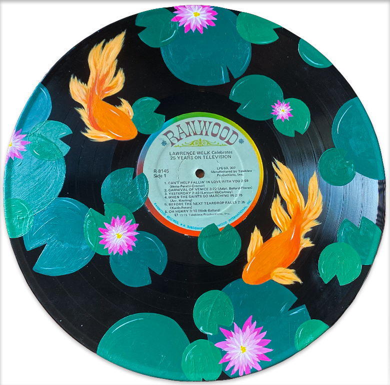 Goldfish and Lotus on Vinyl
