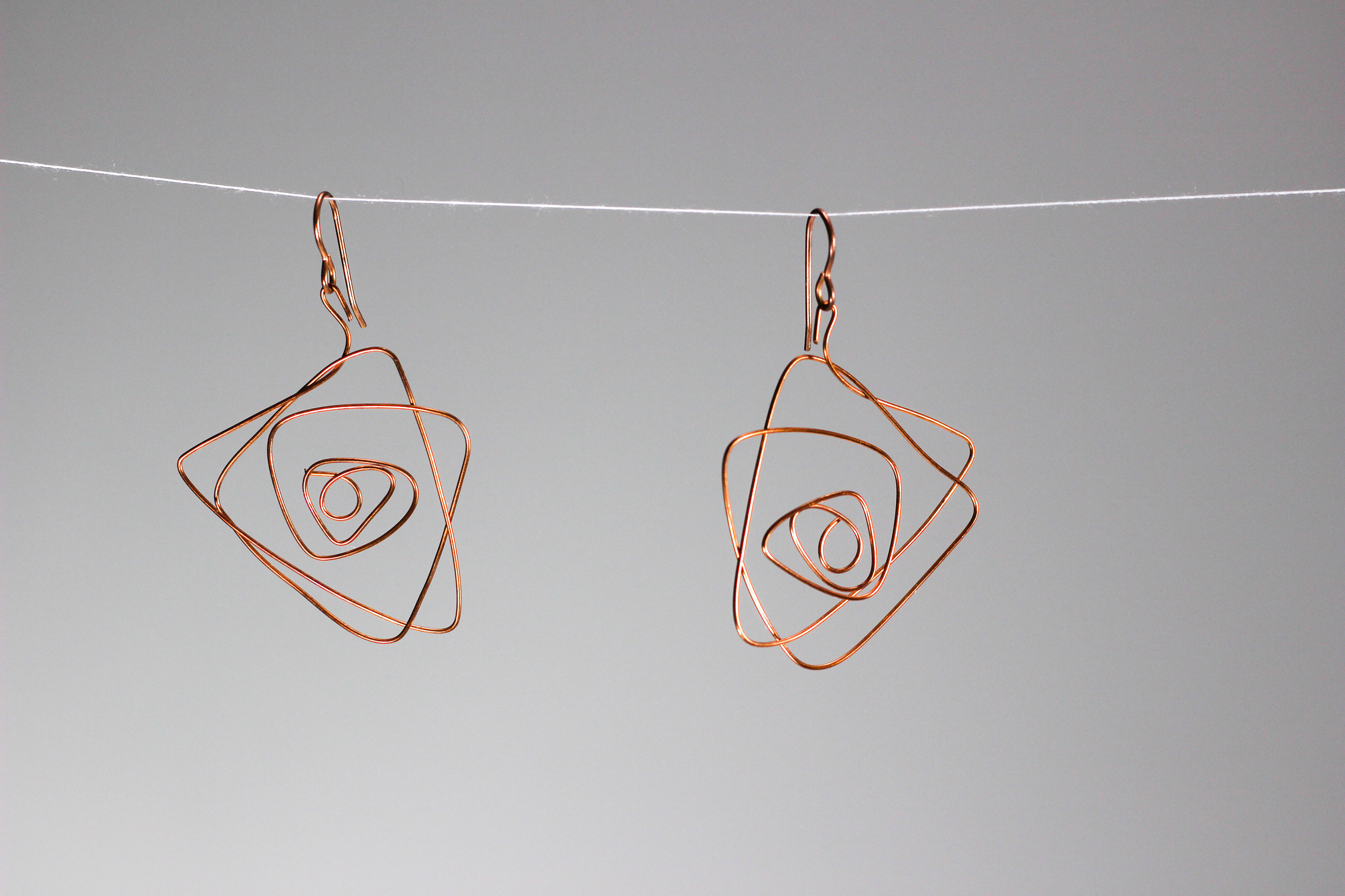 Triangular Rose Earrings