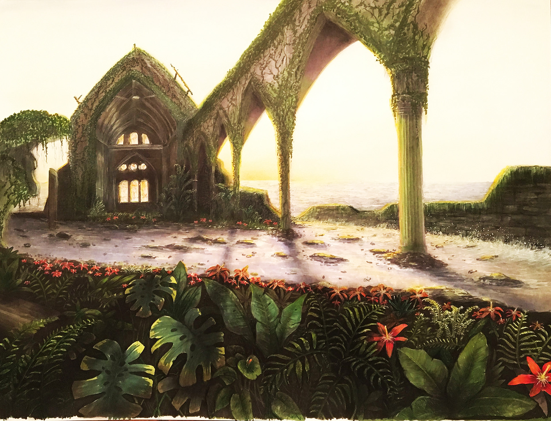 "Abandoned Cathedral" Mixed Media 24"x19"