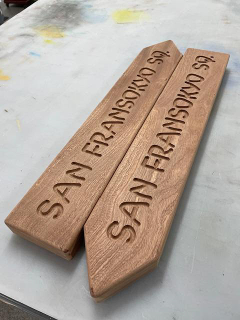 wood directional signs-3D cad, cnc milling