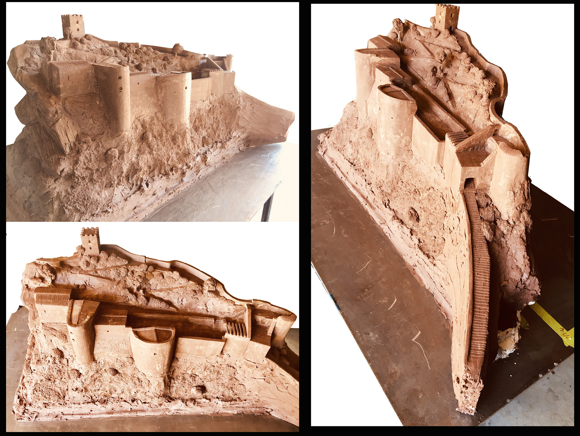Roccascalegna Castle Sculpture (Abruzzo, Italy)- Industrial Plasticine Clay 45"x17"x22"