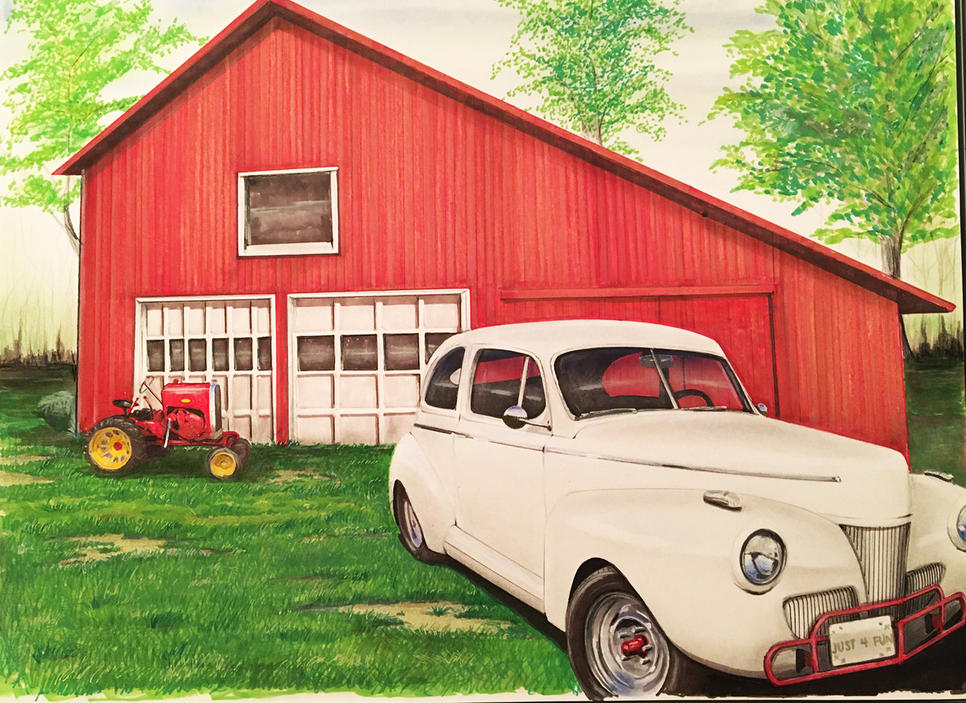 "Amy's Barn" Mixed Media 24"x19"