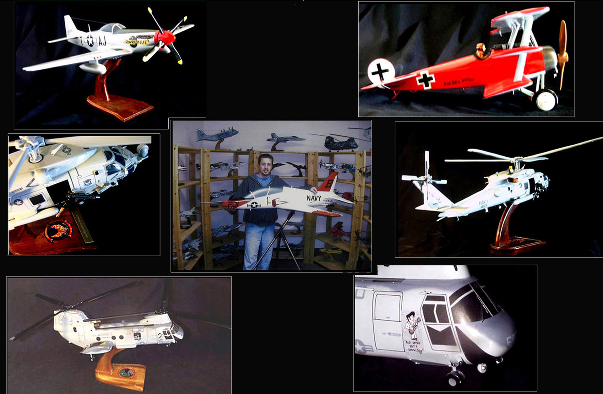 Custom Wooden Aircraft Models- Airbrushed and Hand Painted