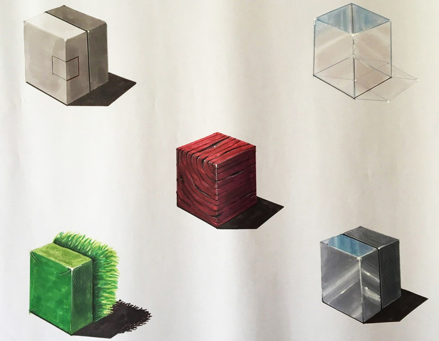 "Cubes" Mixed Media