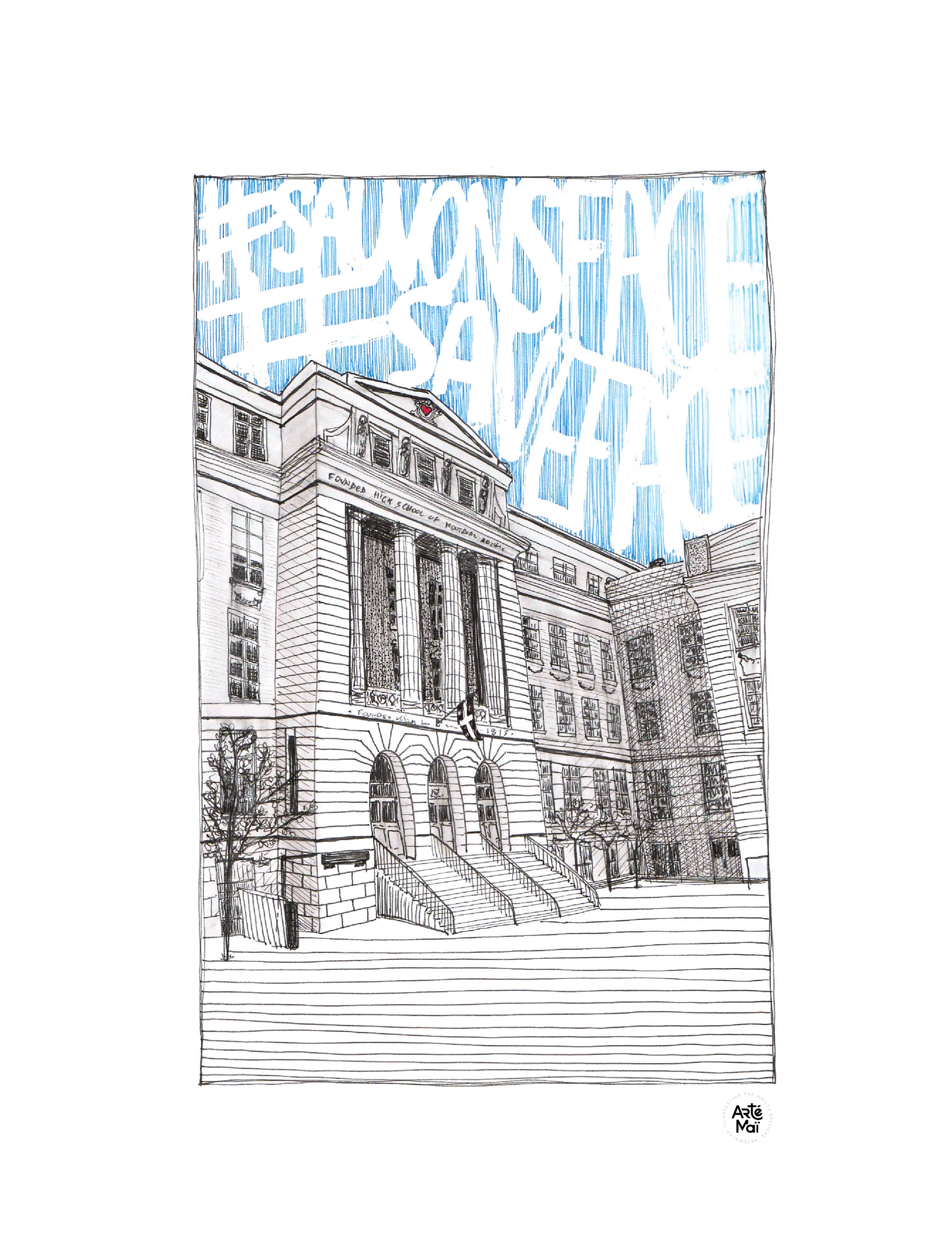 École F.A.C.E Montréal | illustration traditionnelle à l'encre