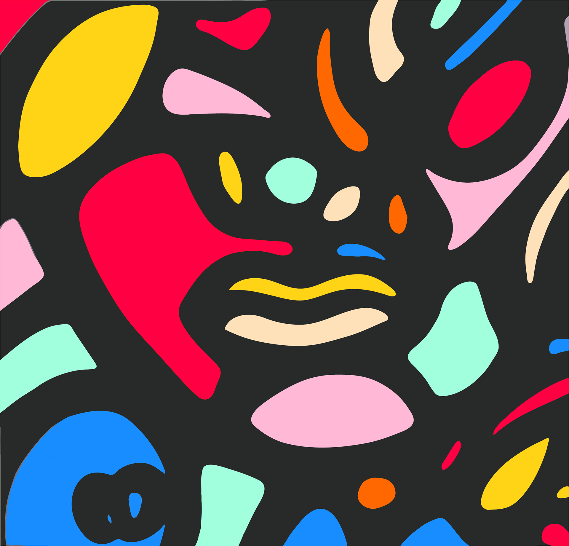 After tracing/vectoring. Experimenting with colors and shapes.