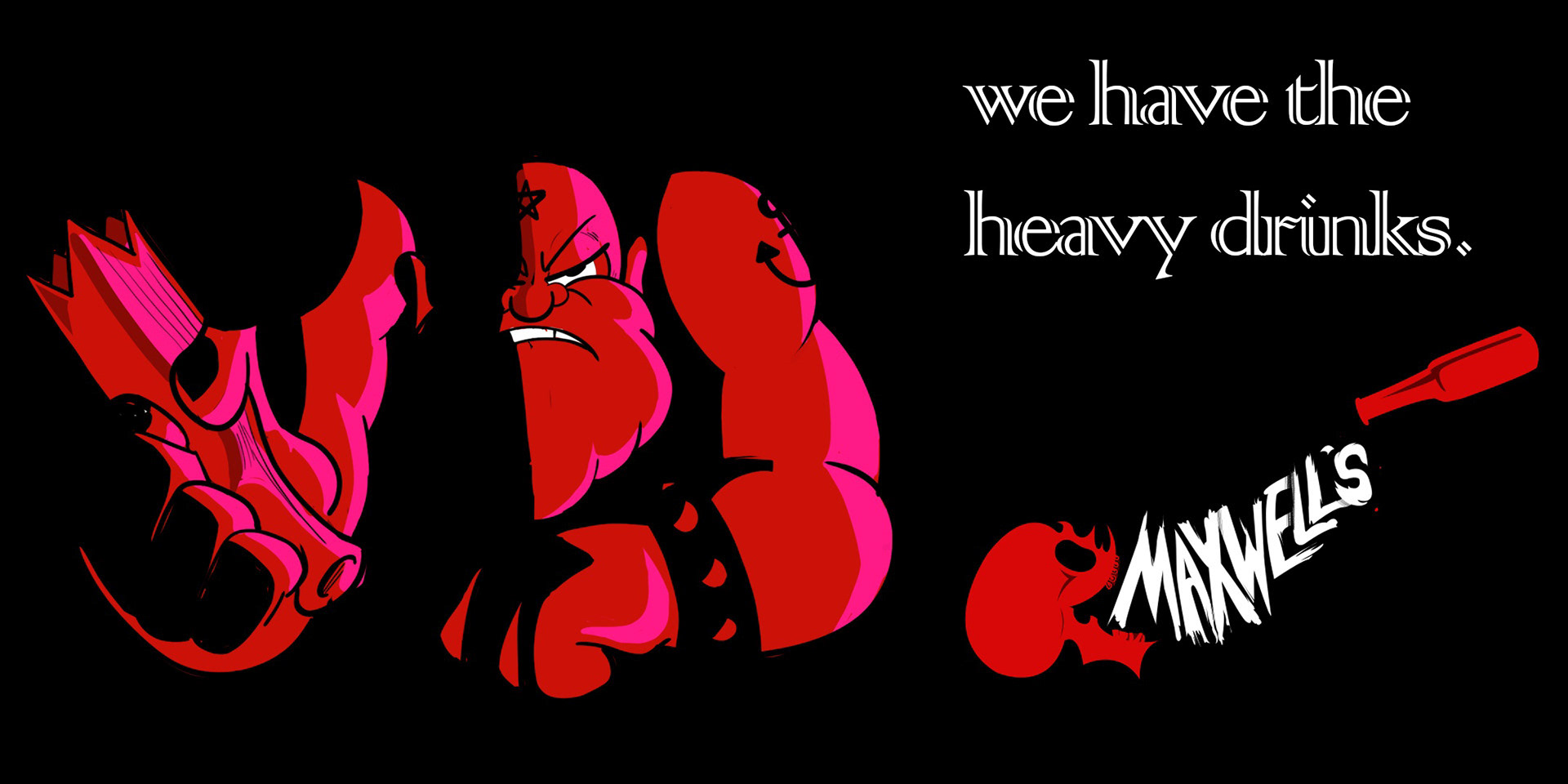 A mockup banner ad for a fictional bar, Maxwell's.