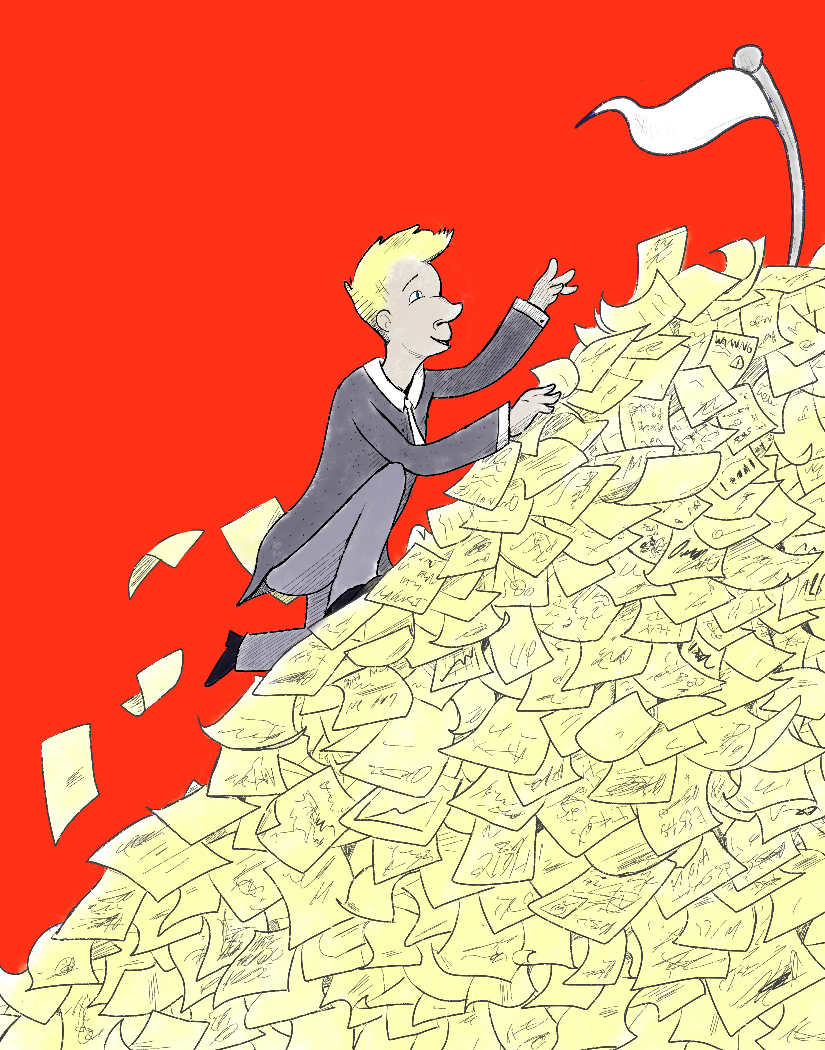A editorial illustration for an article about setting goals!