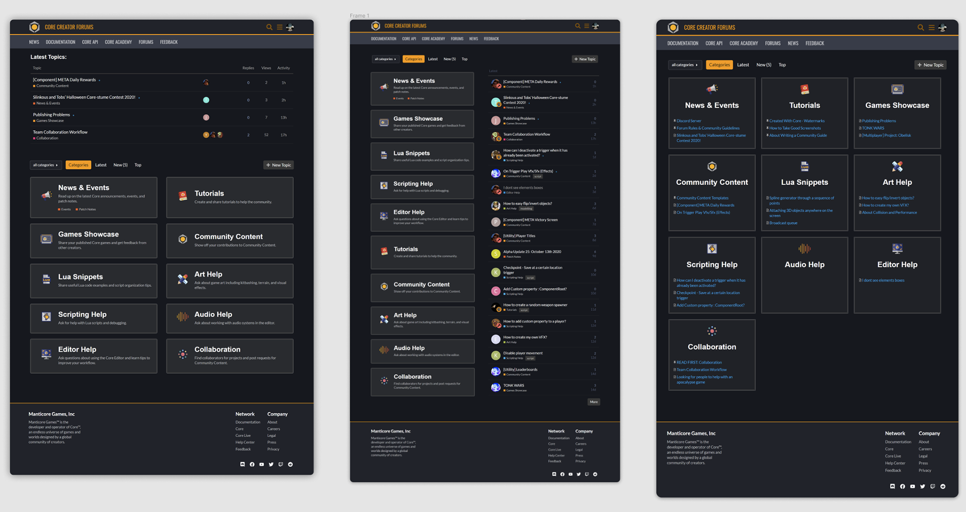 Core Forums Redesign