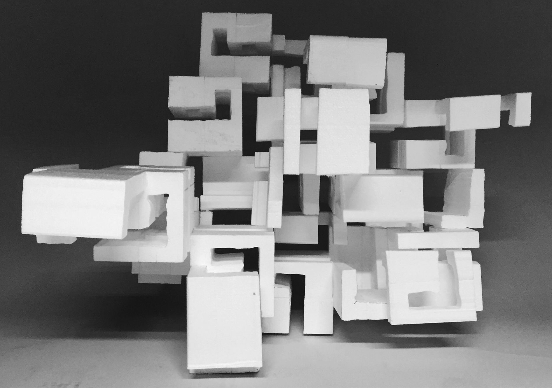 Solid Void - material: styrofoam cubics | tool: handmade hot wire cutter