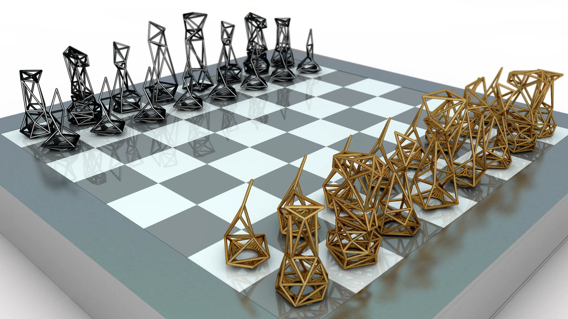 Projects - Modern chess board and set