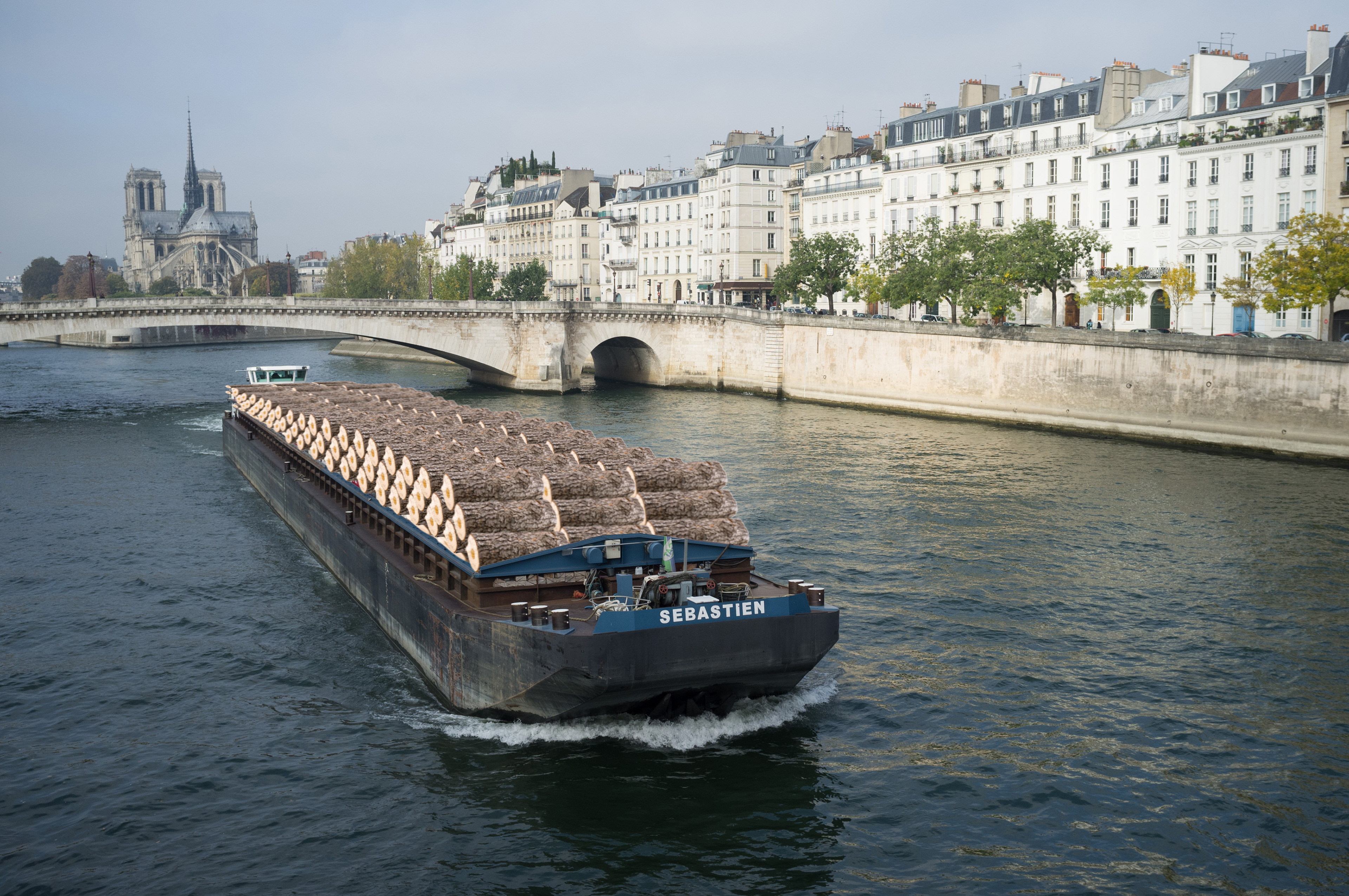 Barges on the Seine - The French waterways will be re-commissioned and barges will replace the traditional trucks for heavy transportation. The symbol of the city is after all a merchant ship on the Seine, and a renewal of river traffic will give meaning back to this identity.