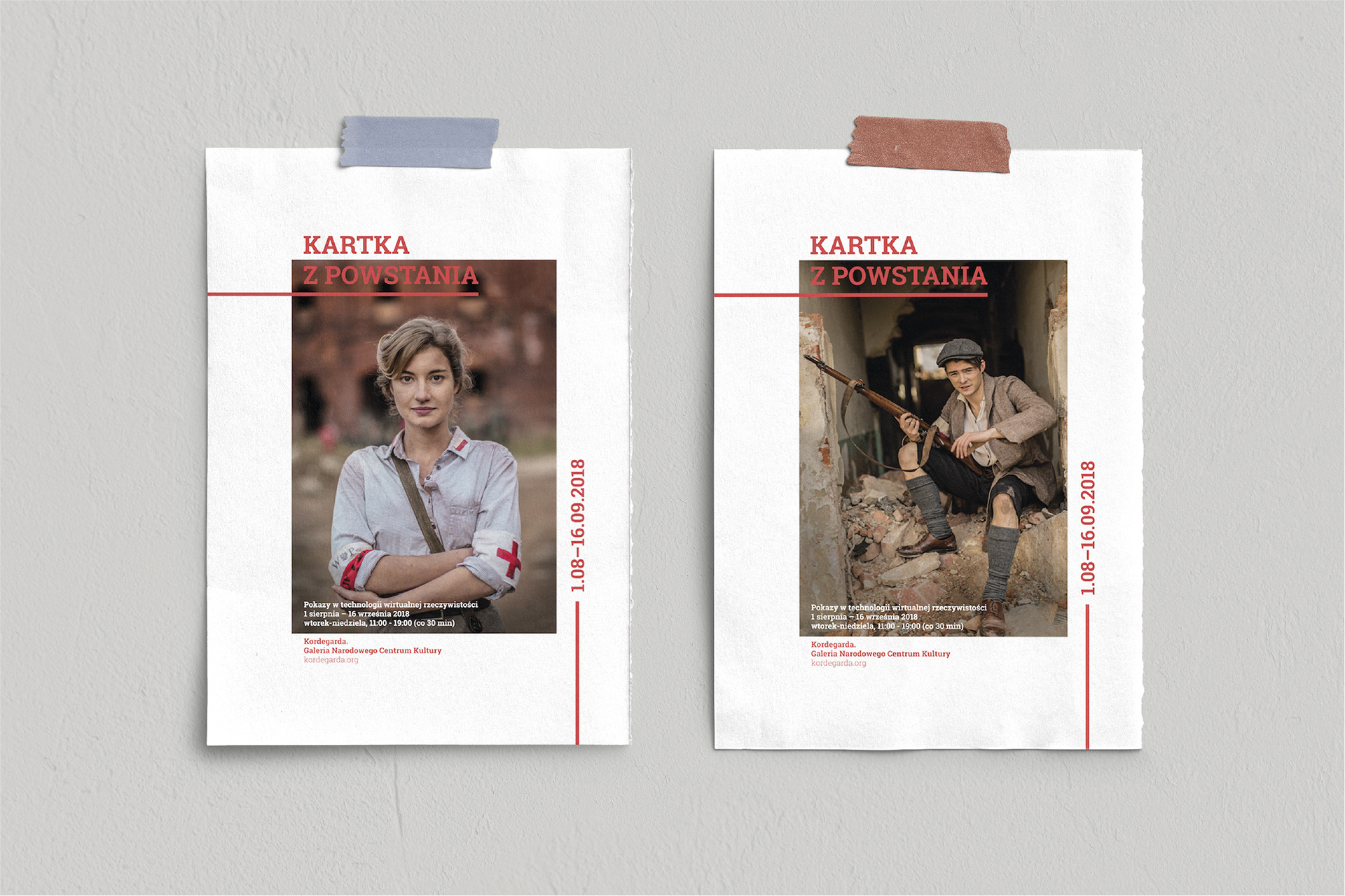 KARTKA Z POWSTANIA / GALERIA KORDEGARDA / Exhibition design: Handsome Studio, Graphic design Anna Stefańska-Gozdecka