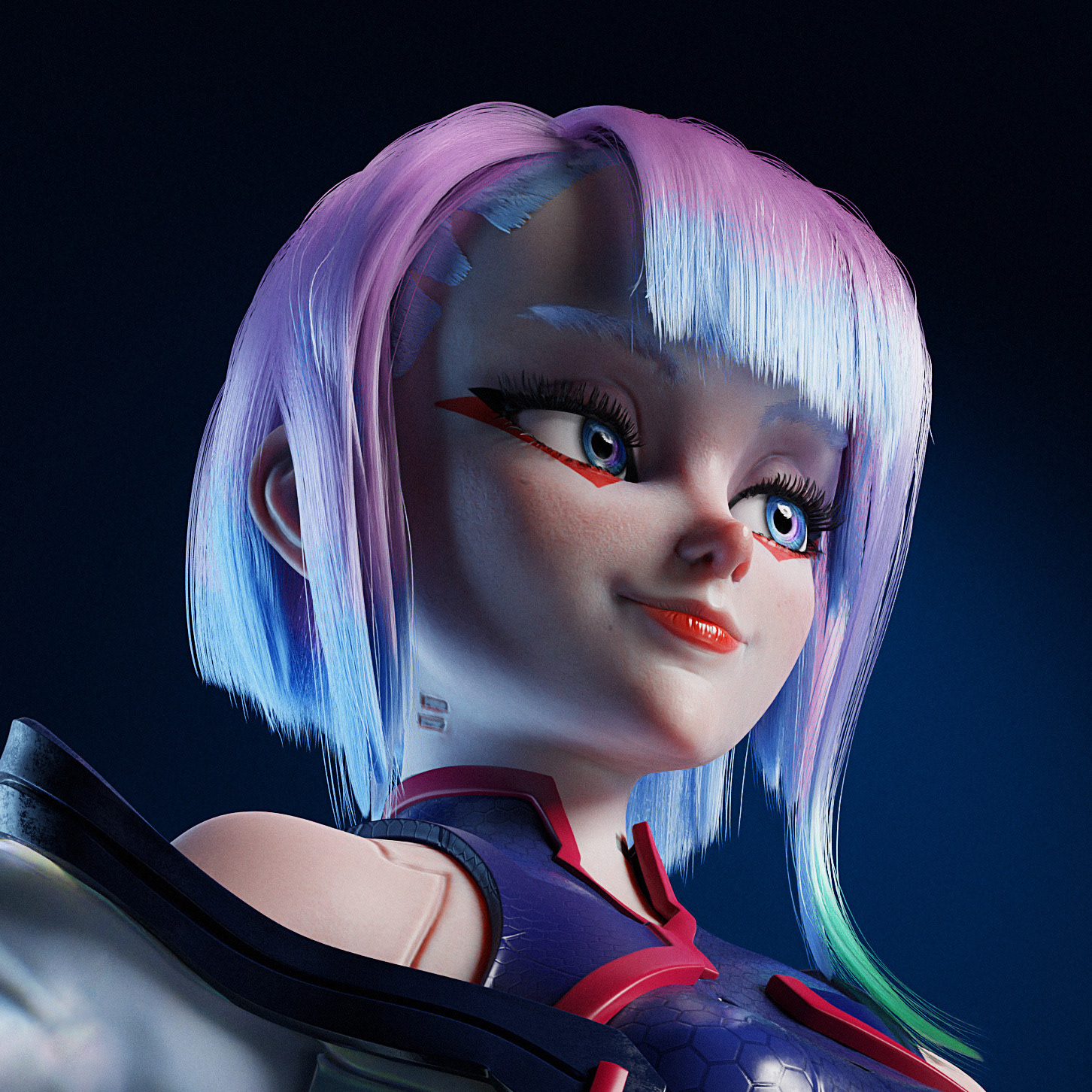 Caetano Silva - 3D Artist - Lucy - Cyberpunk Edgerunners Fan Art