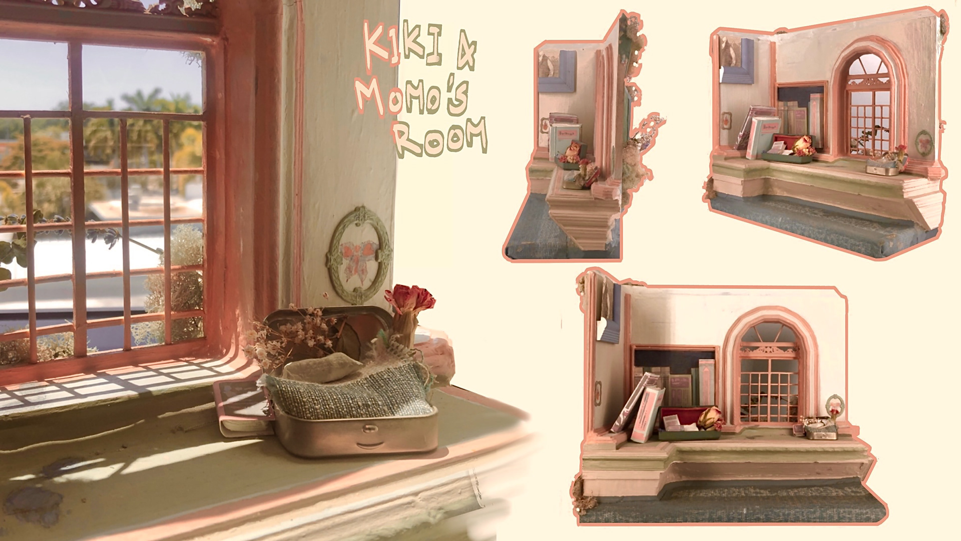 Environment Build with Old panels and frames, painted with Acrylics