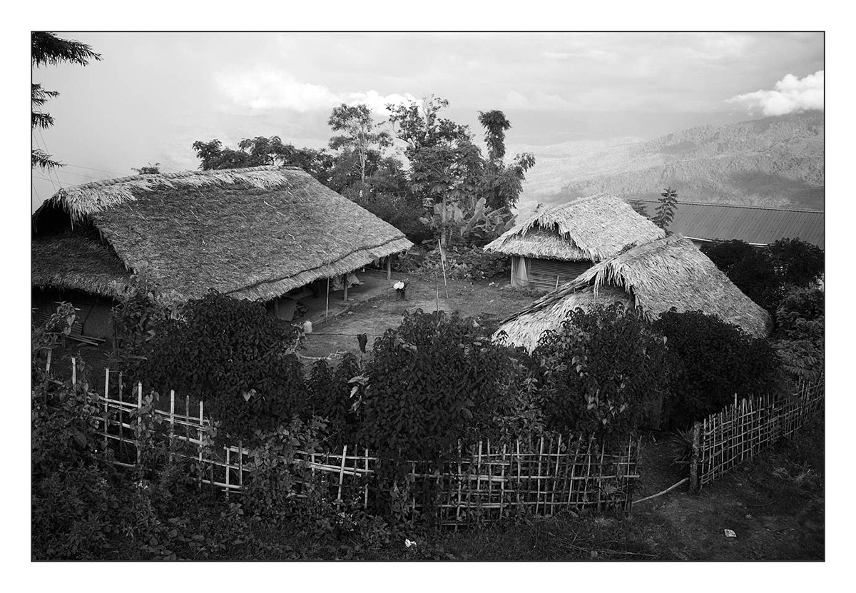 End of the road. The international border between India and Myanmar