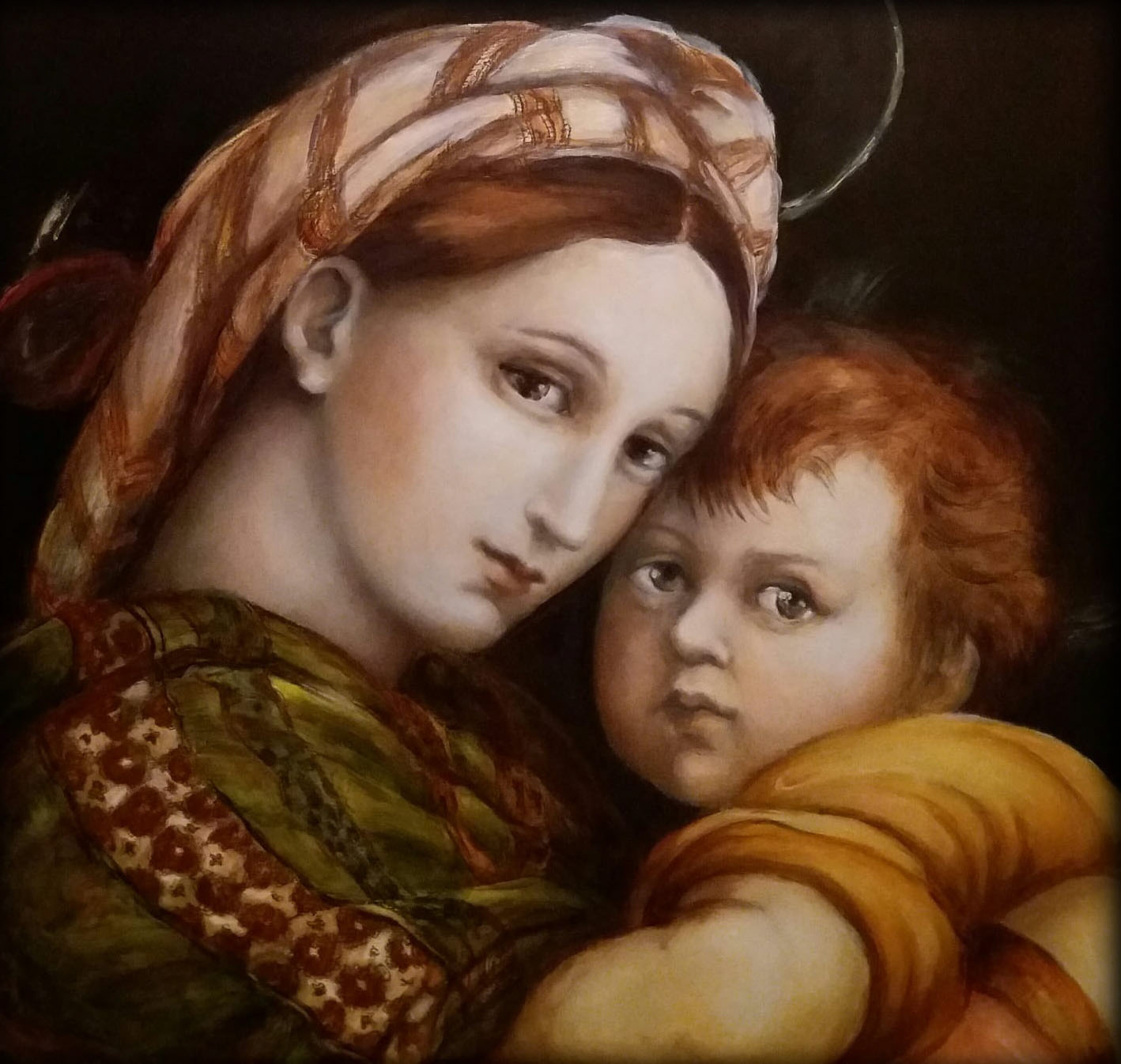Morena De Lucchi, Madonna della Seggiola Part. olio su tavola 50x50 cm