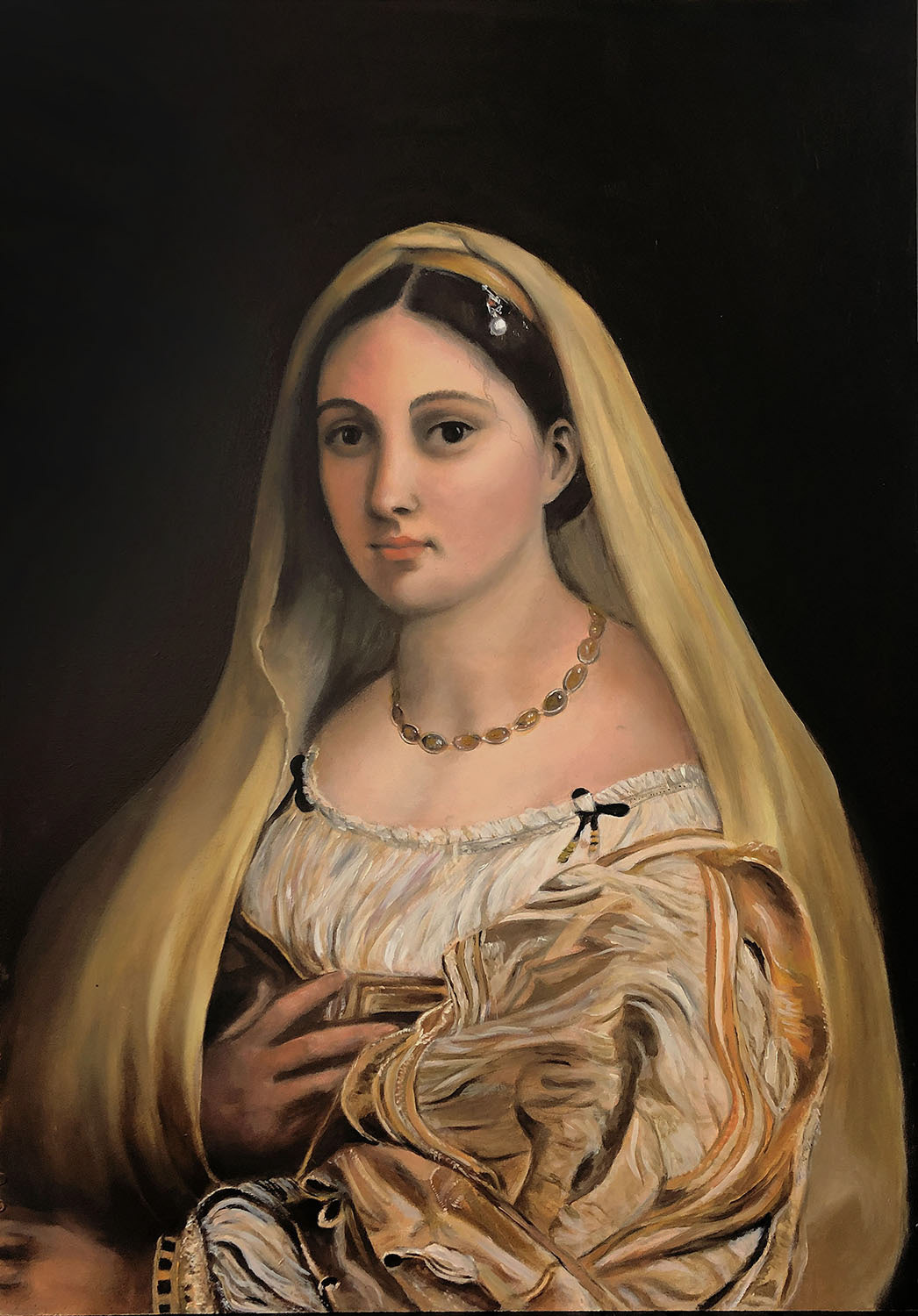 Brunella Federzoni La Velata olio su tavola 50 x 70 cm