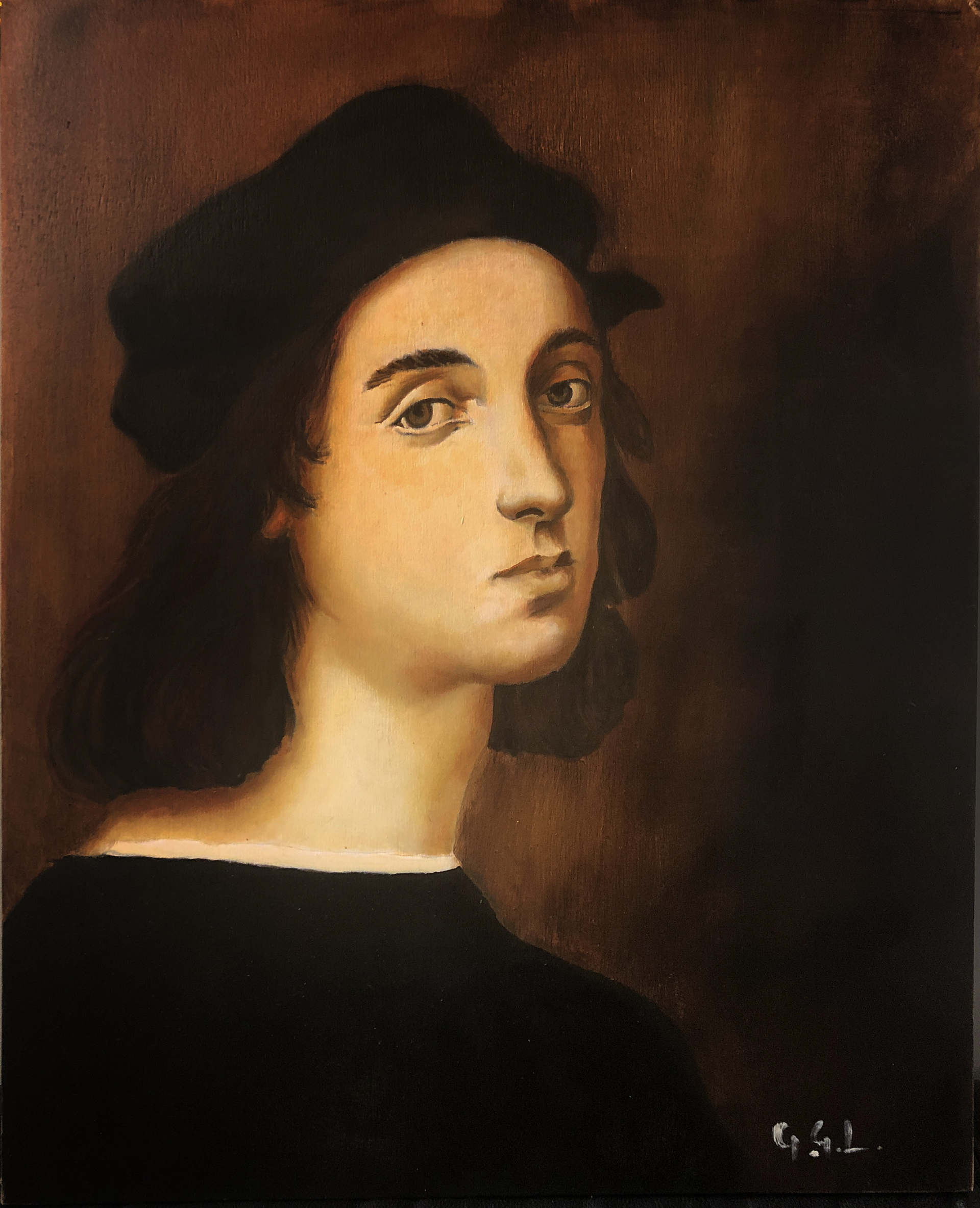 Gianluigi Galli (Raffaello Autoritratto) olio su tavola 40 x 50 cm