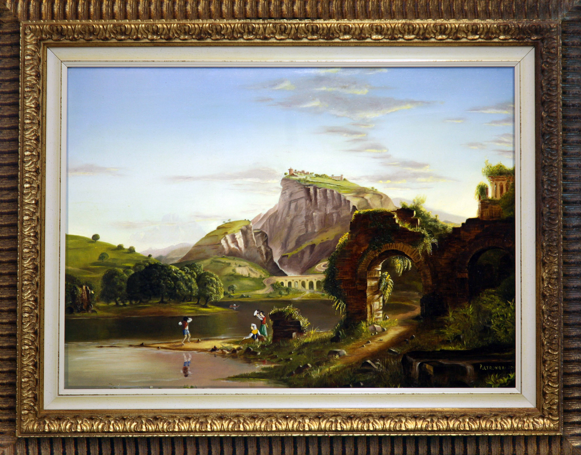 Antico paesaggio Olio su tela 40x60 cm € 500