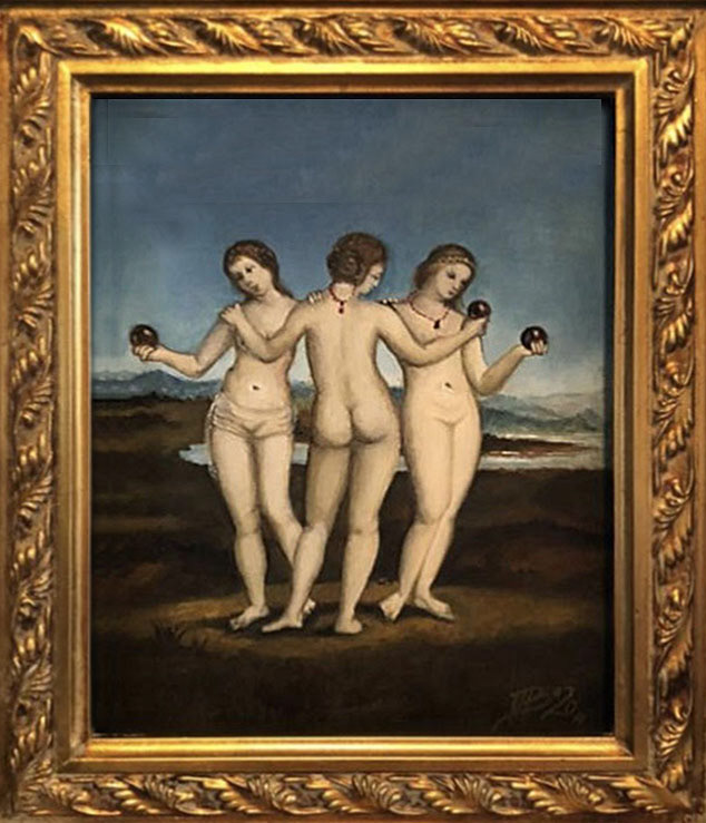 Mariangela Brandoli (Le tre Grazie) olio su tavola 30x40 cm