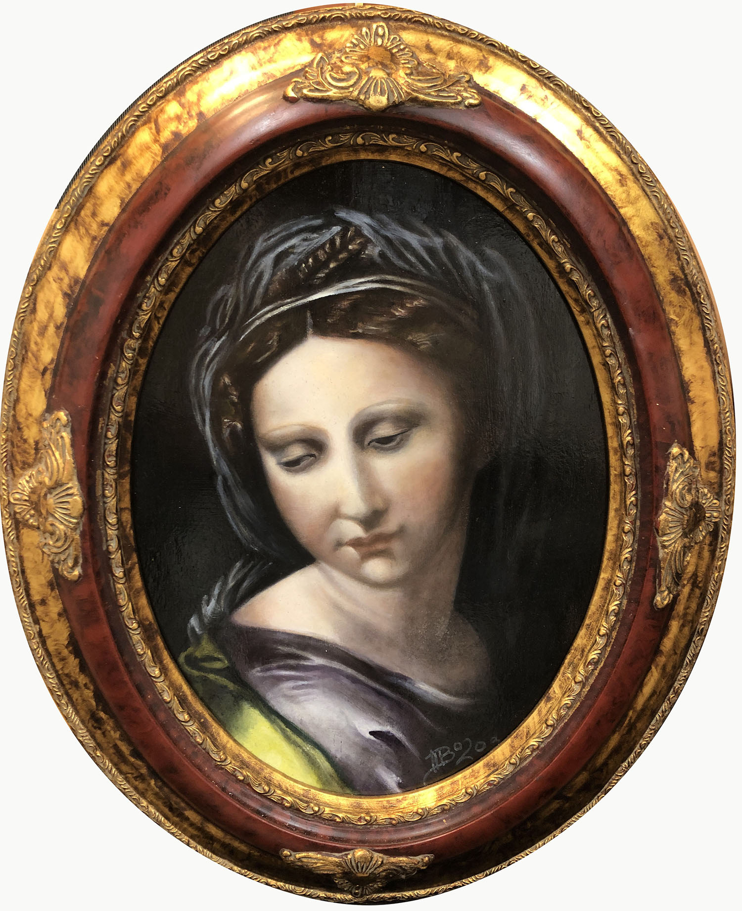 Mariangela Brandoli (Perla di Modena Part) Giulio Romano olio su tavola 30x40 cm