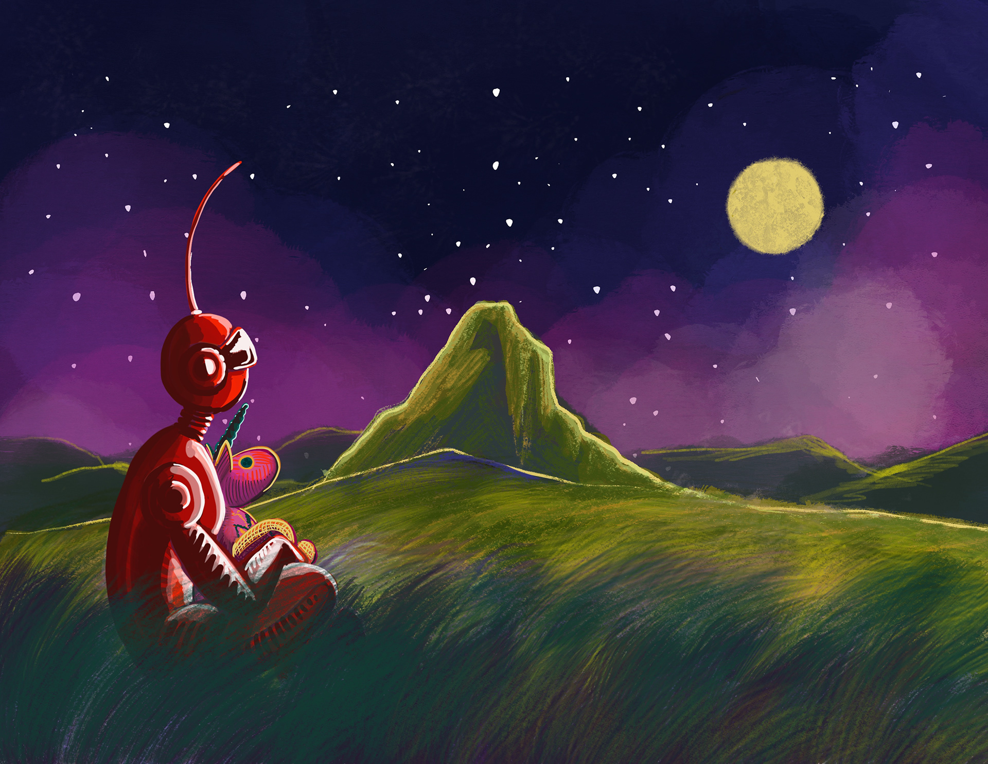 Red Robot and the sky
