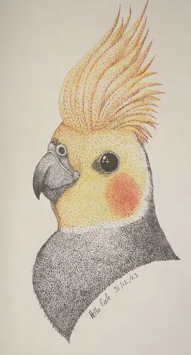 A5 Bust Cockatiel