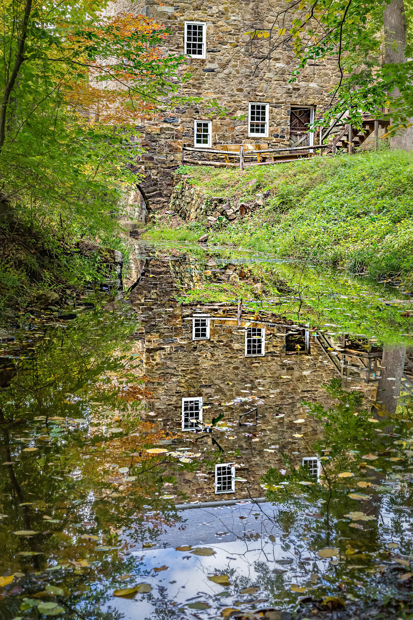 Mill Pond Reflection - Cooper Gristmill, New Jersey