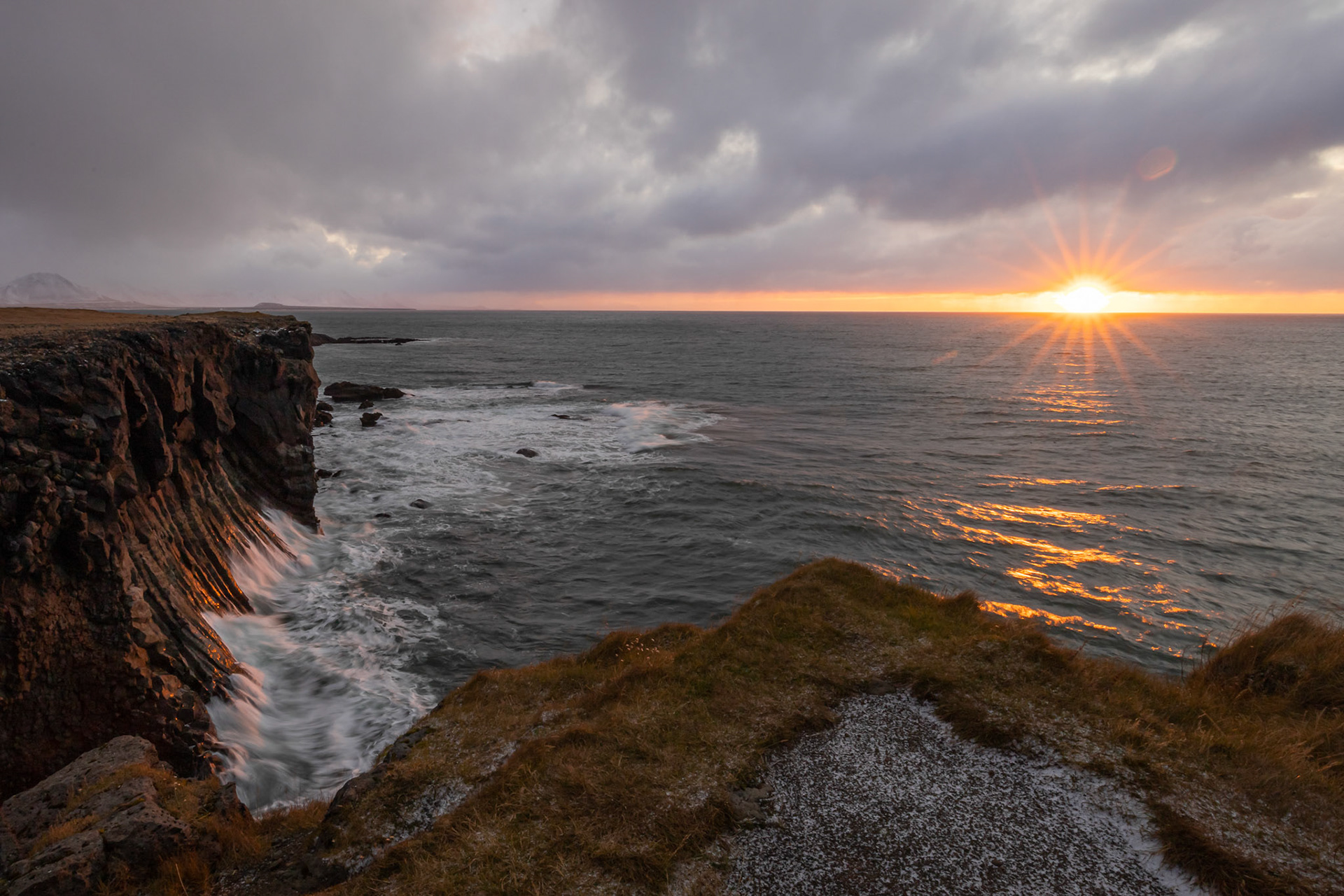First Light on the Cliffs of Arnarstapi - Iceland