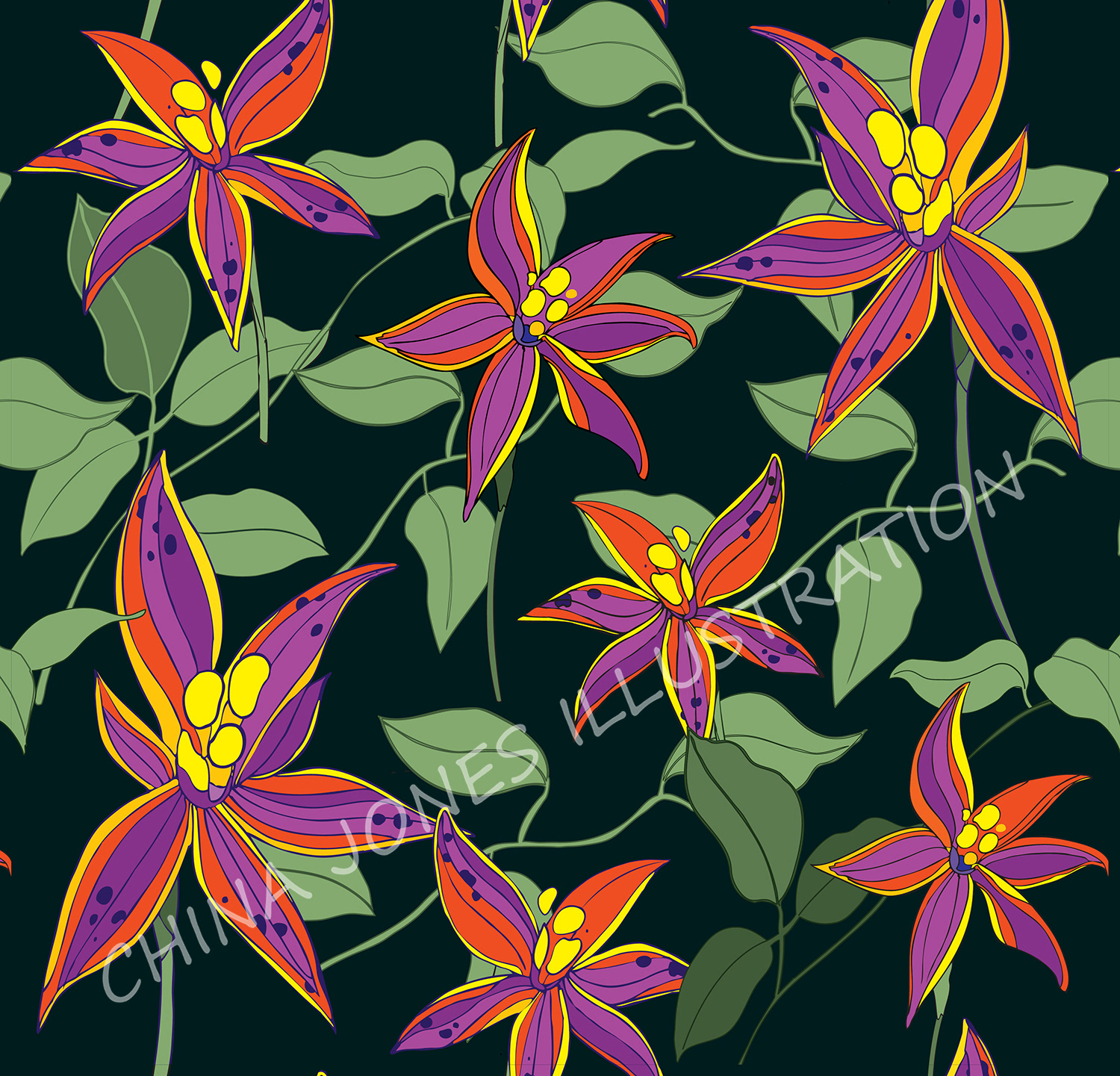 Australian tropical floral pattern