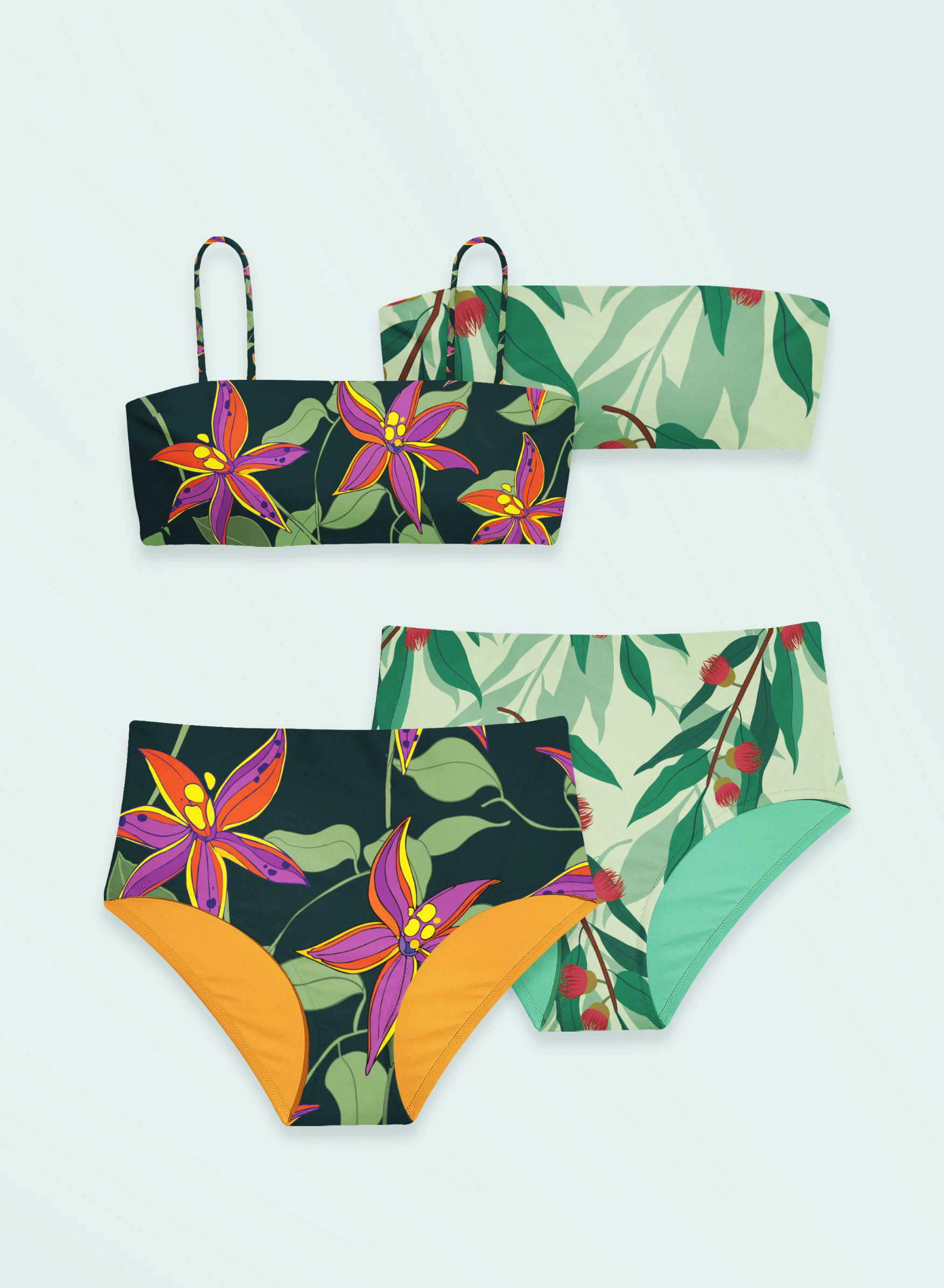 Tropical Pattern Swimsuit mockup
