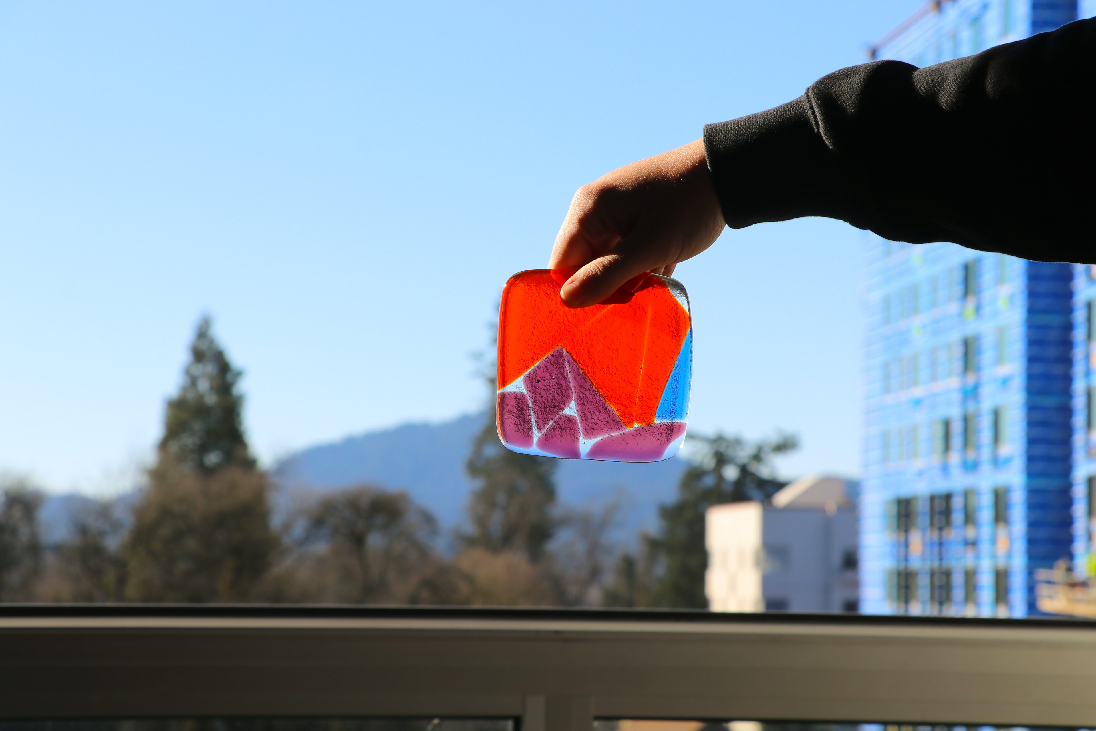 First Multi-Pane fuse piece inspired by the setting sun over Spencer's Butte.
