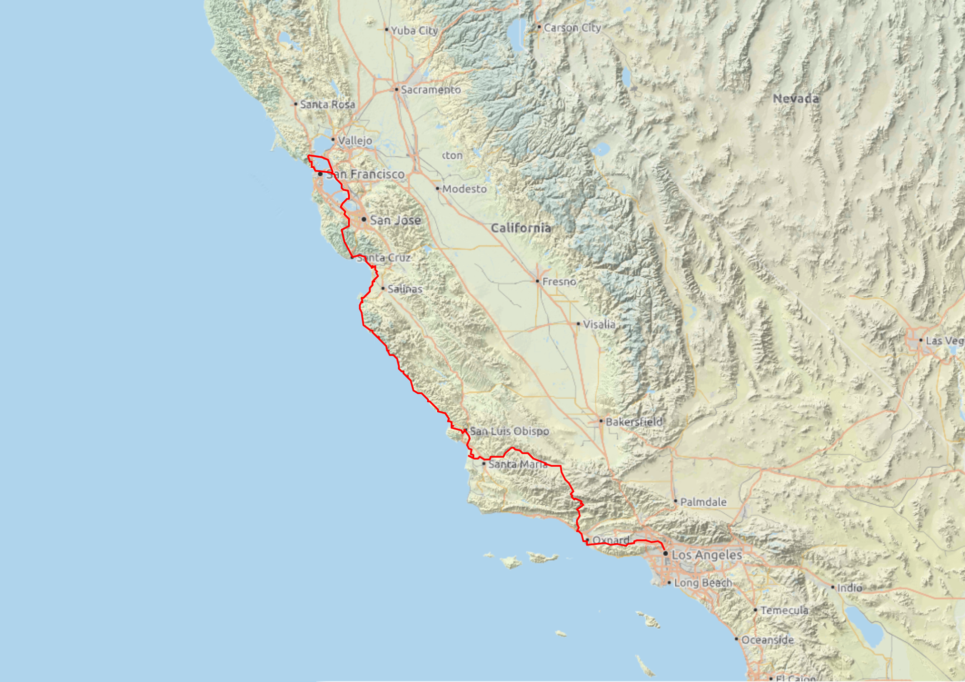LA to SF bikepacking trip