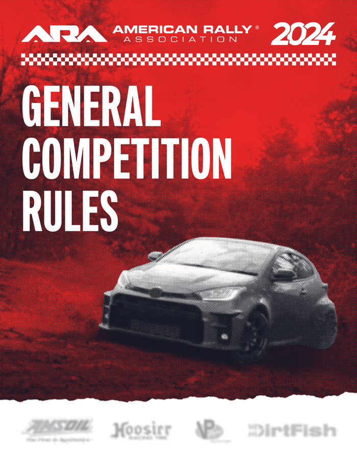 American Rally Association (ARA) 2024 Rulebook Cover - General Competition Rules