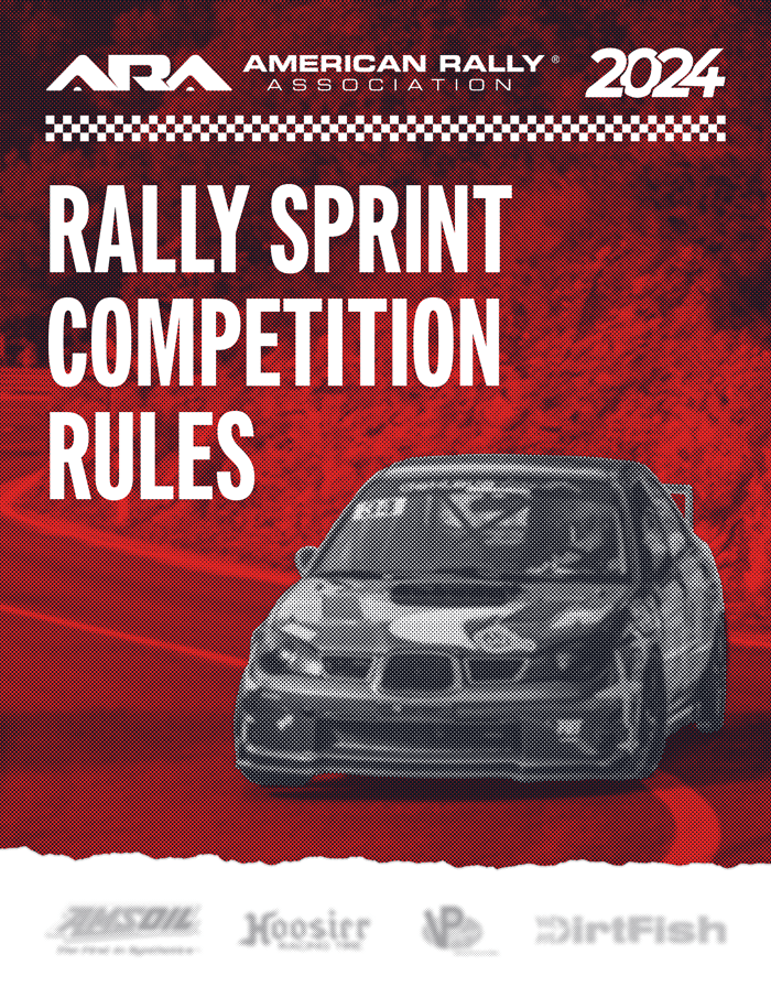 American Rally Association (ARA) 2024 Rulebook Cover - Rally Sprint Competition Rules