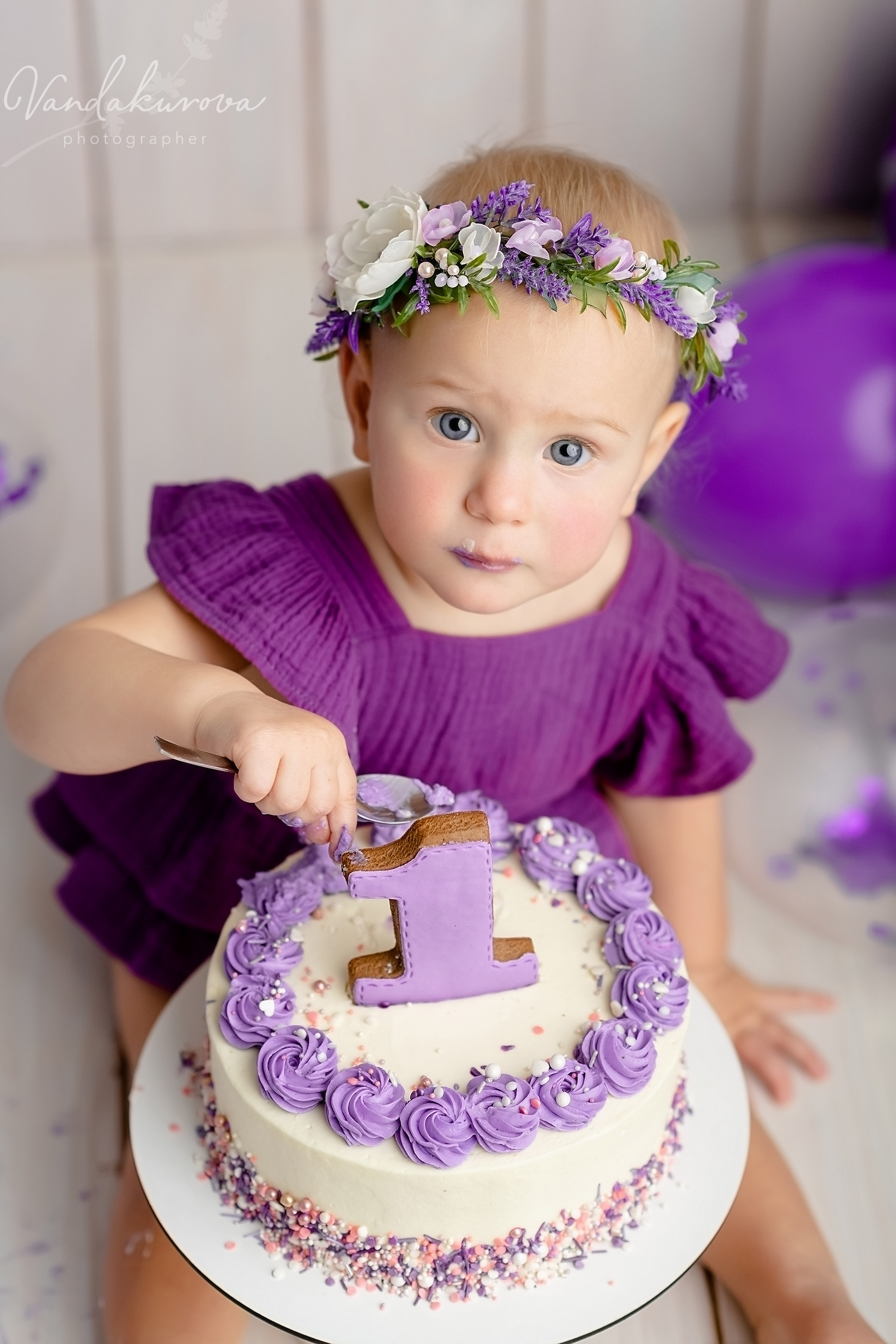 Healthier Smash Cake Recipe {Hannah's Purple Polka Dot 1st