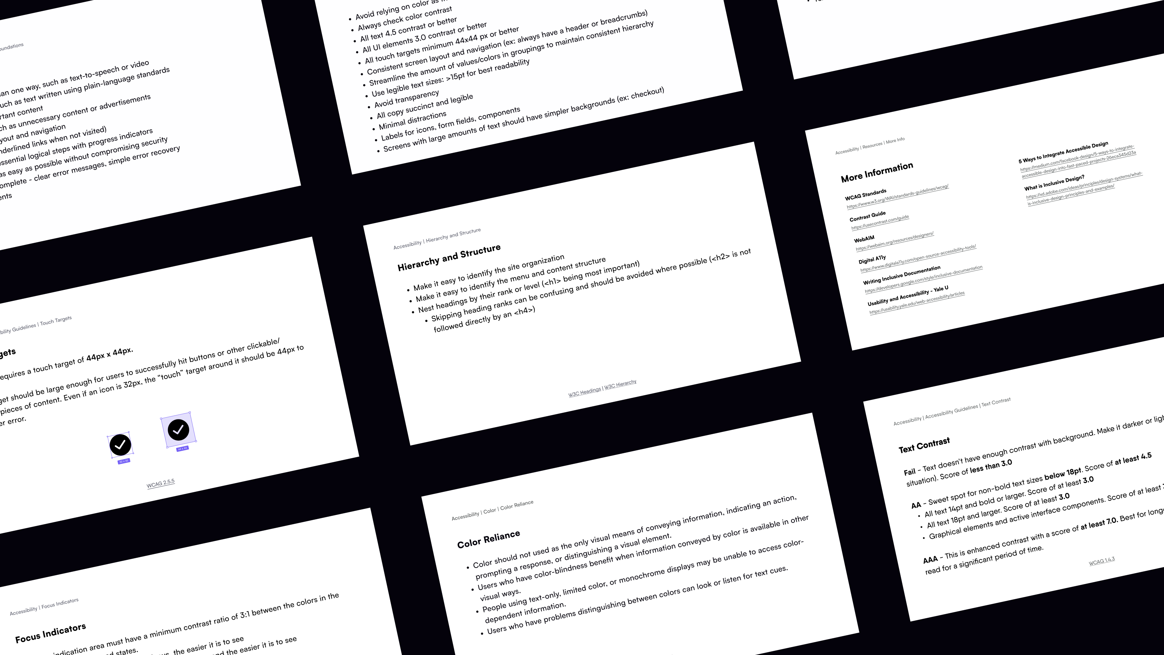 Example slides showing some of the information available in the guide