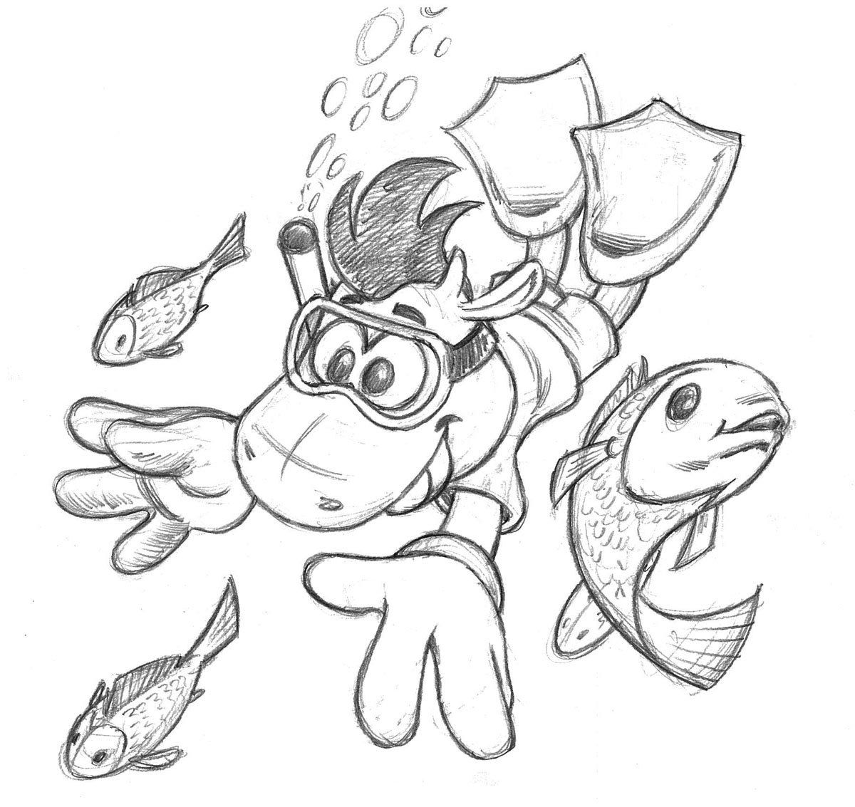 Chuckie swimming