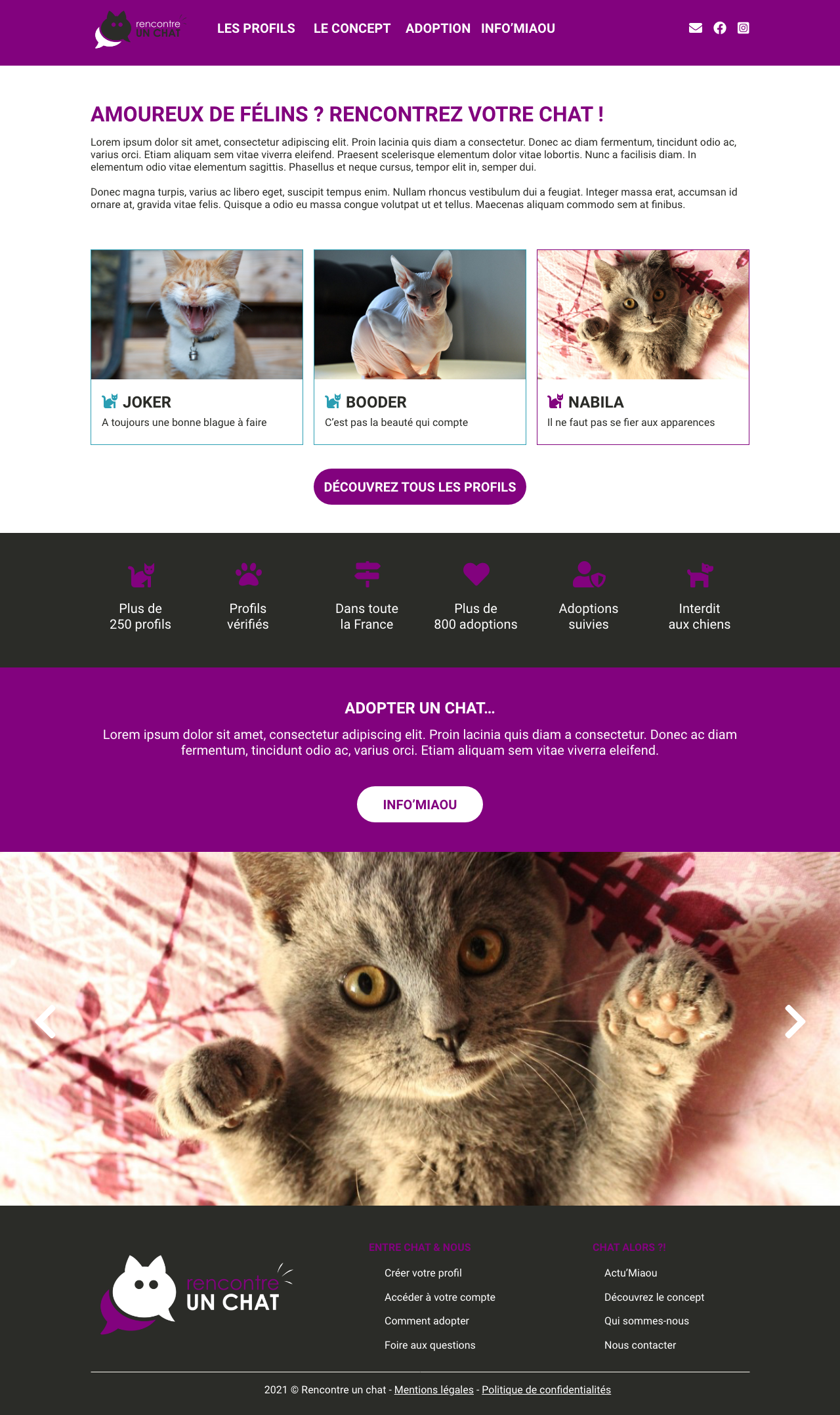 Le design demandait par le client fictif
