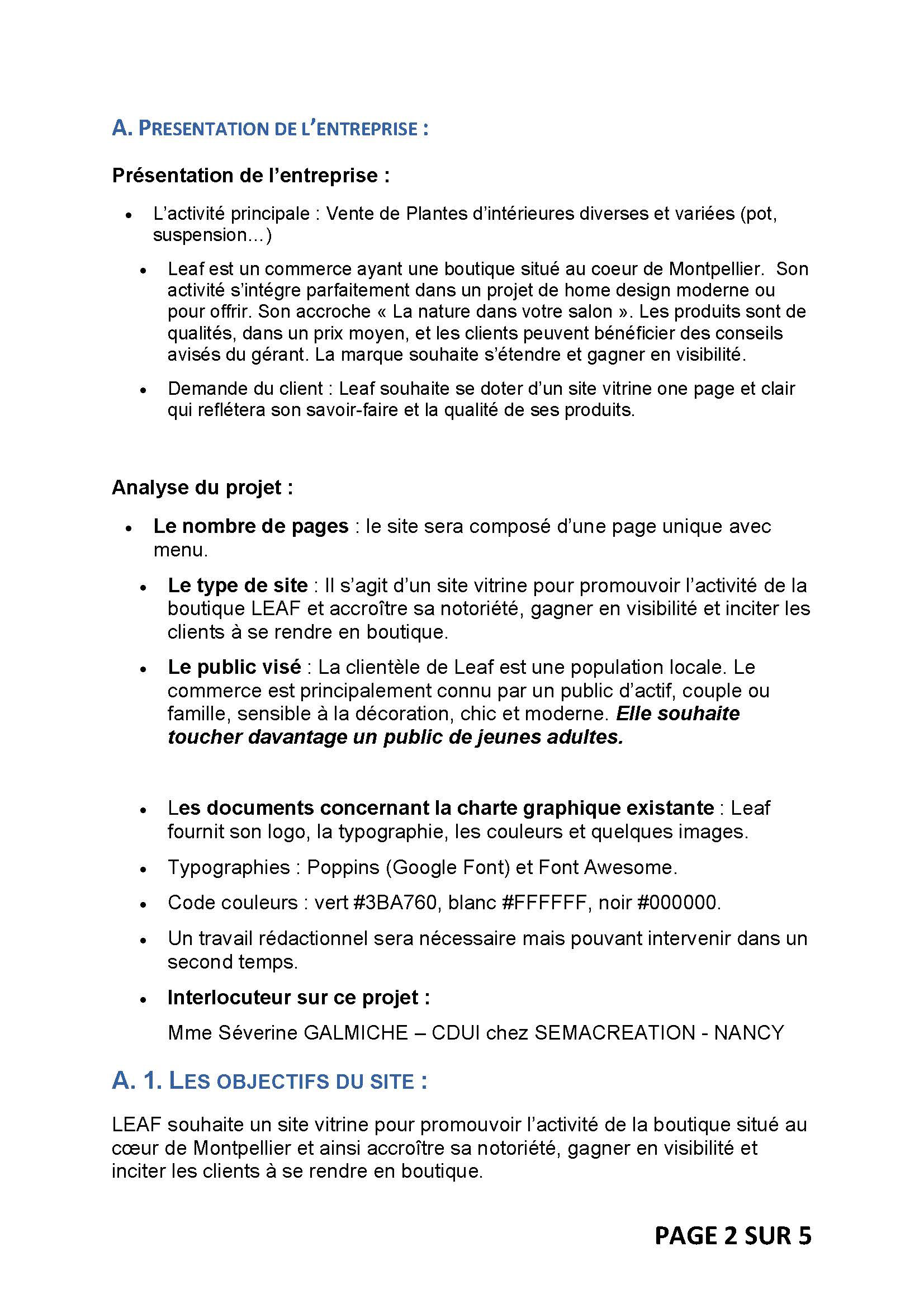 Cahier des charges page 2